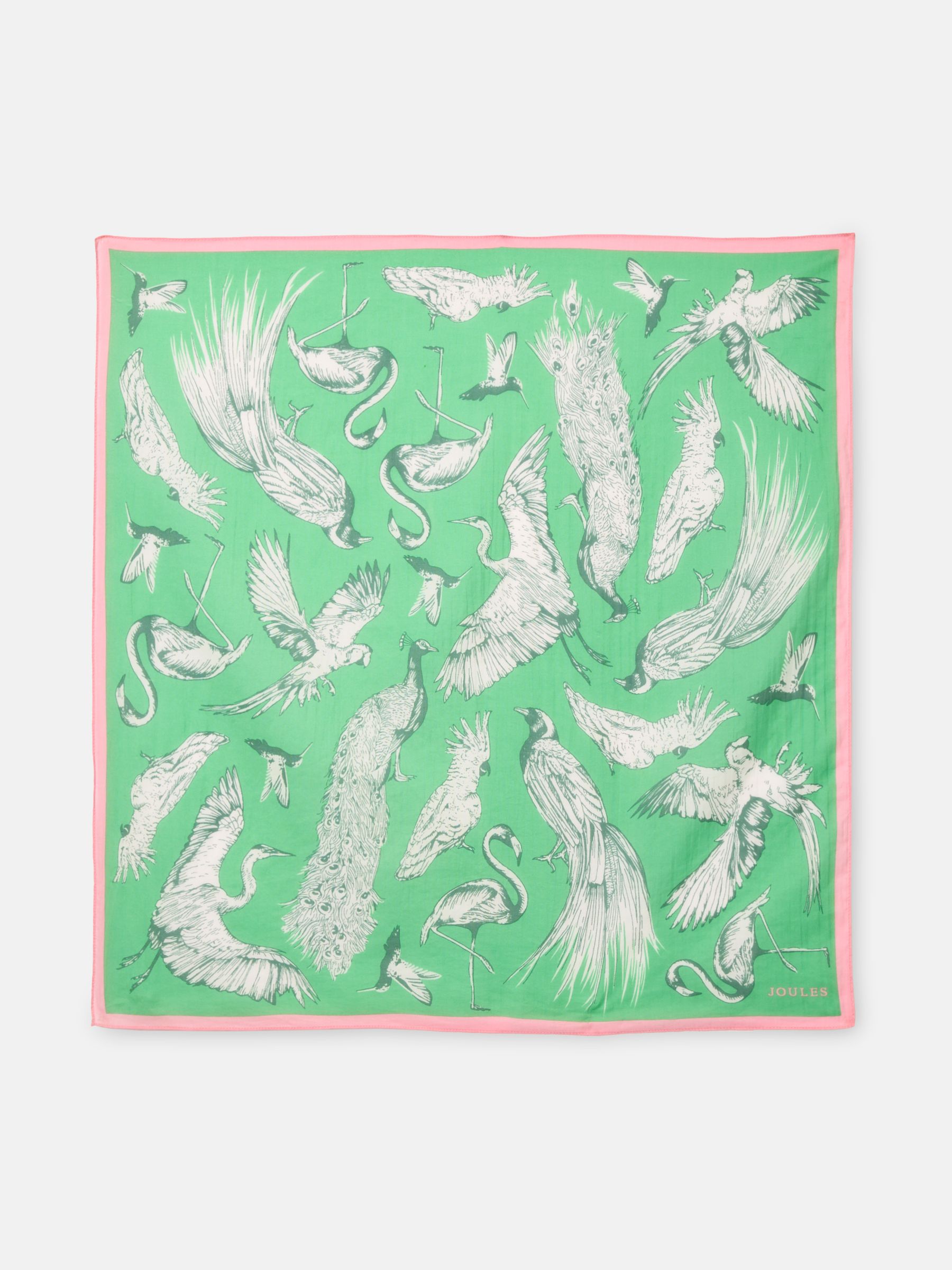 Kensington Green & Pink Cotton Square Scarf - Image 4 of 5
