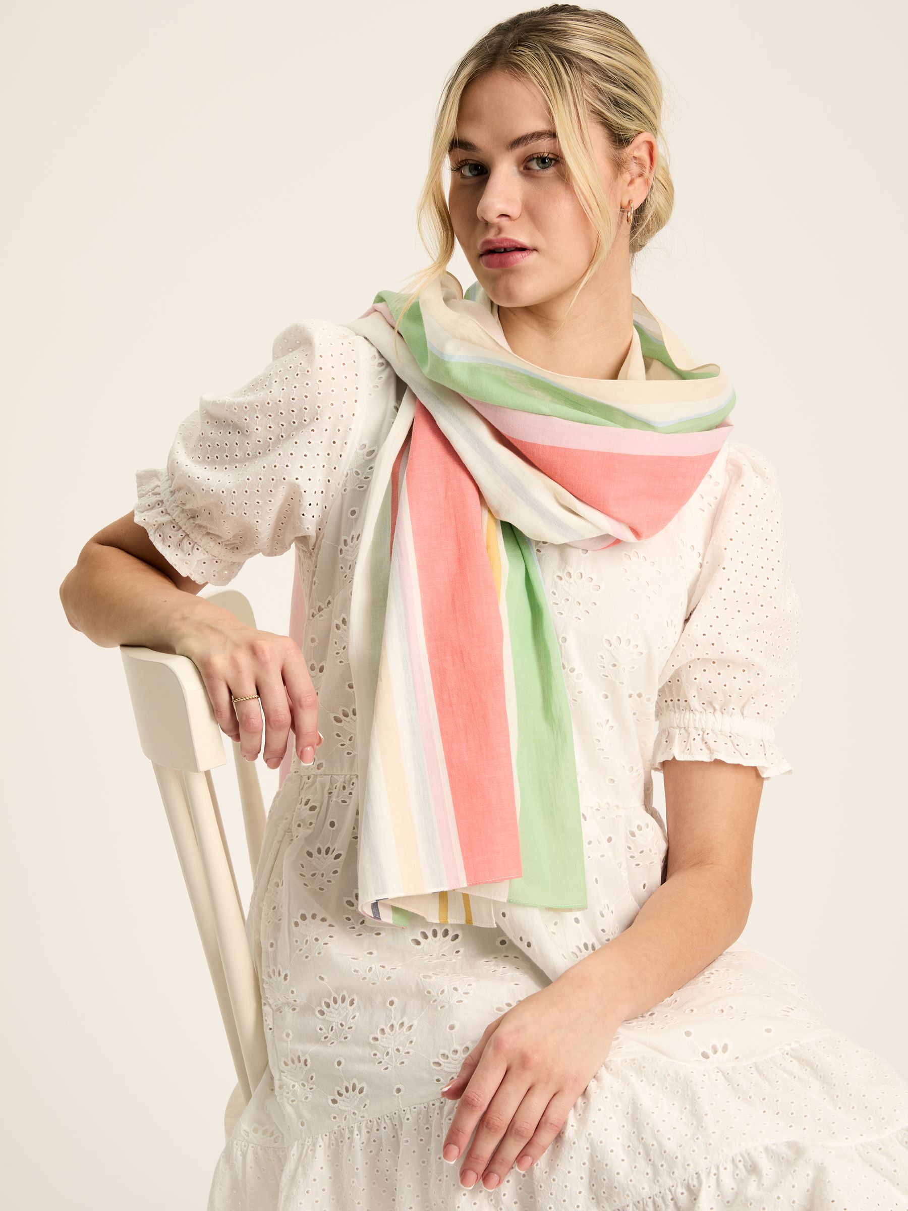 Harlyn Stripe Cotton Summer Scarf - Image 1 of 1