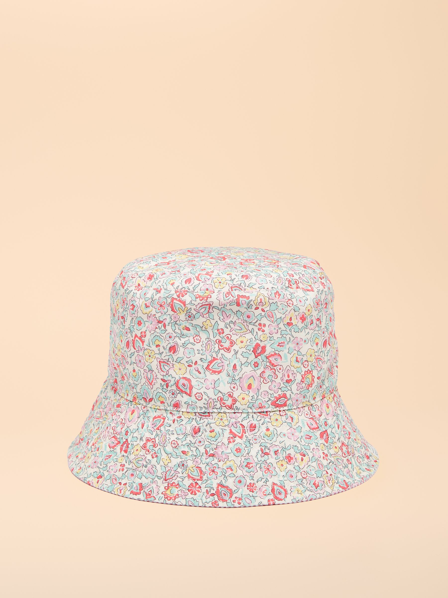 Girls' Bayley White Floral Reversible Floral Bucket Hat - Image 1 of 3