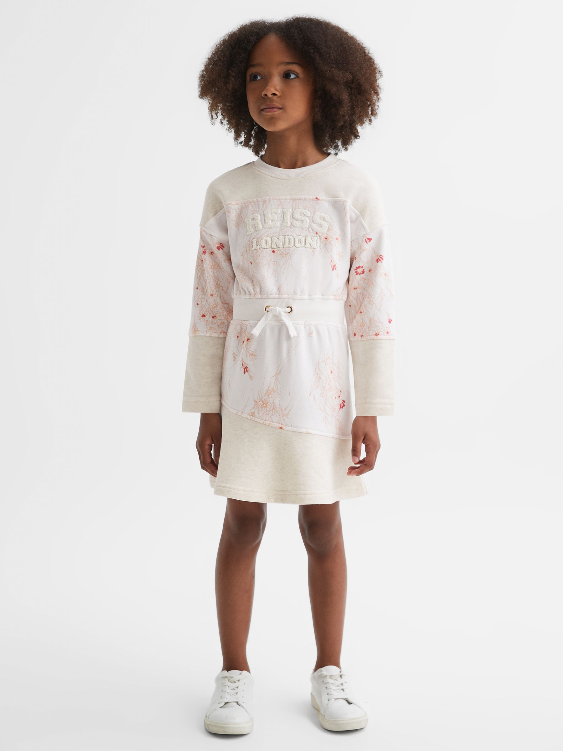 9-13 yrs Cotton Blend Drawstring Dress in Pink - Image 3 of 7