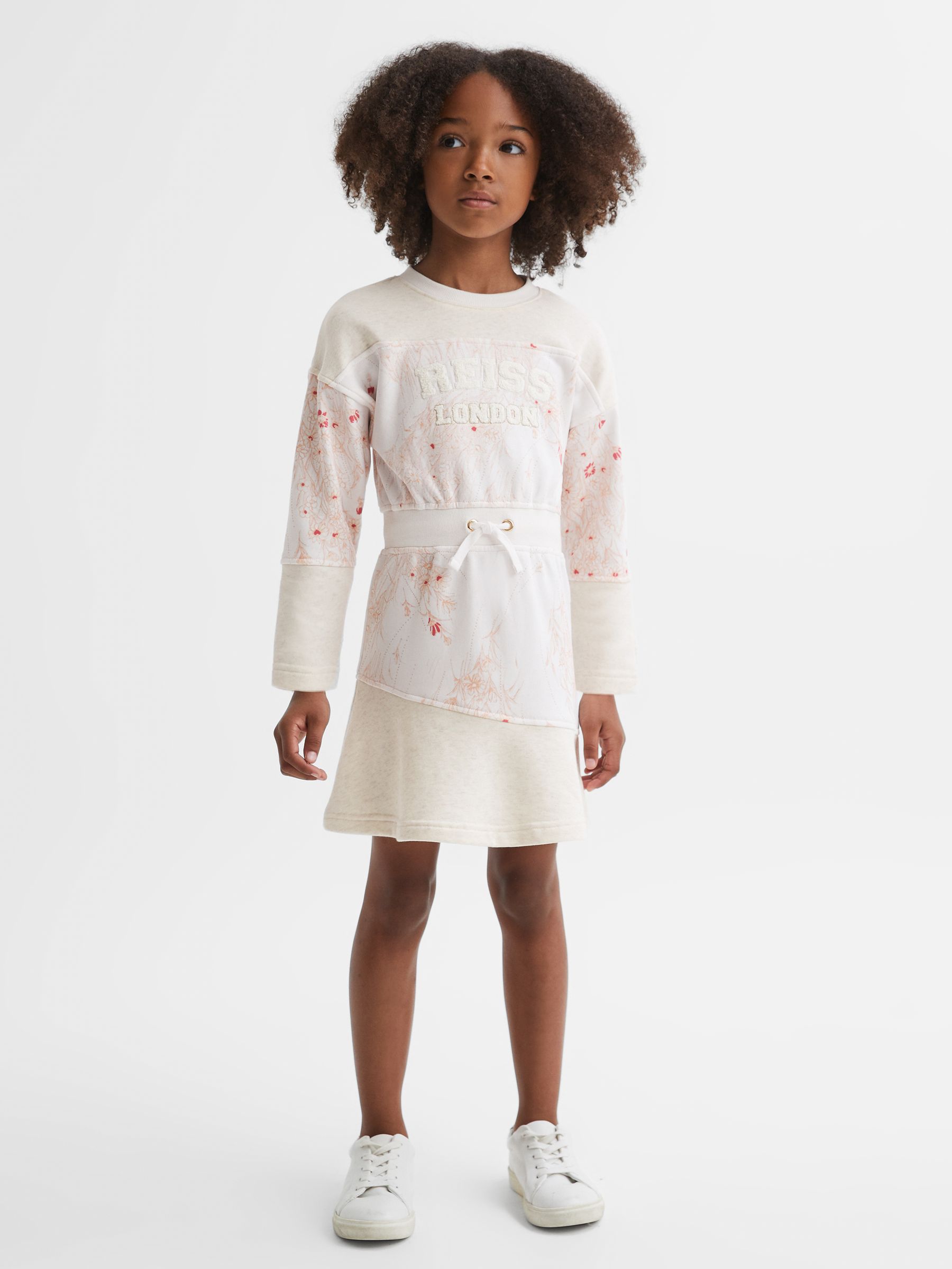 9-13 yrs Cotton Blend Drawstring Dress in Pink - Image 6 of 7