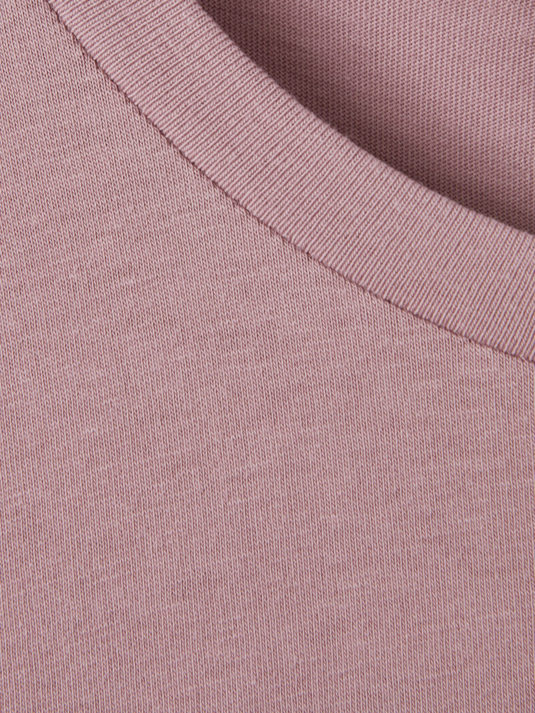 Cotton Crew Neck T-Shirt in Dusty Rose - Image 6 of 6
