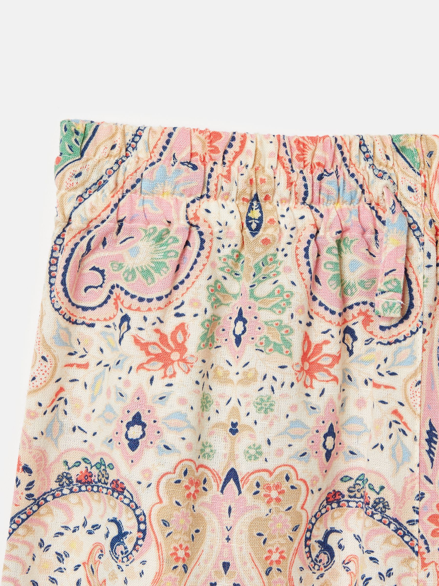 Girls' Daydreamer Pink Paisley Wide Leg Trousers With Linen - Image 3 of 5