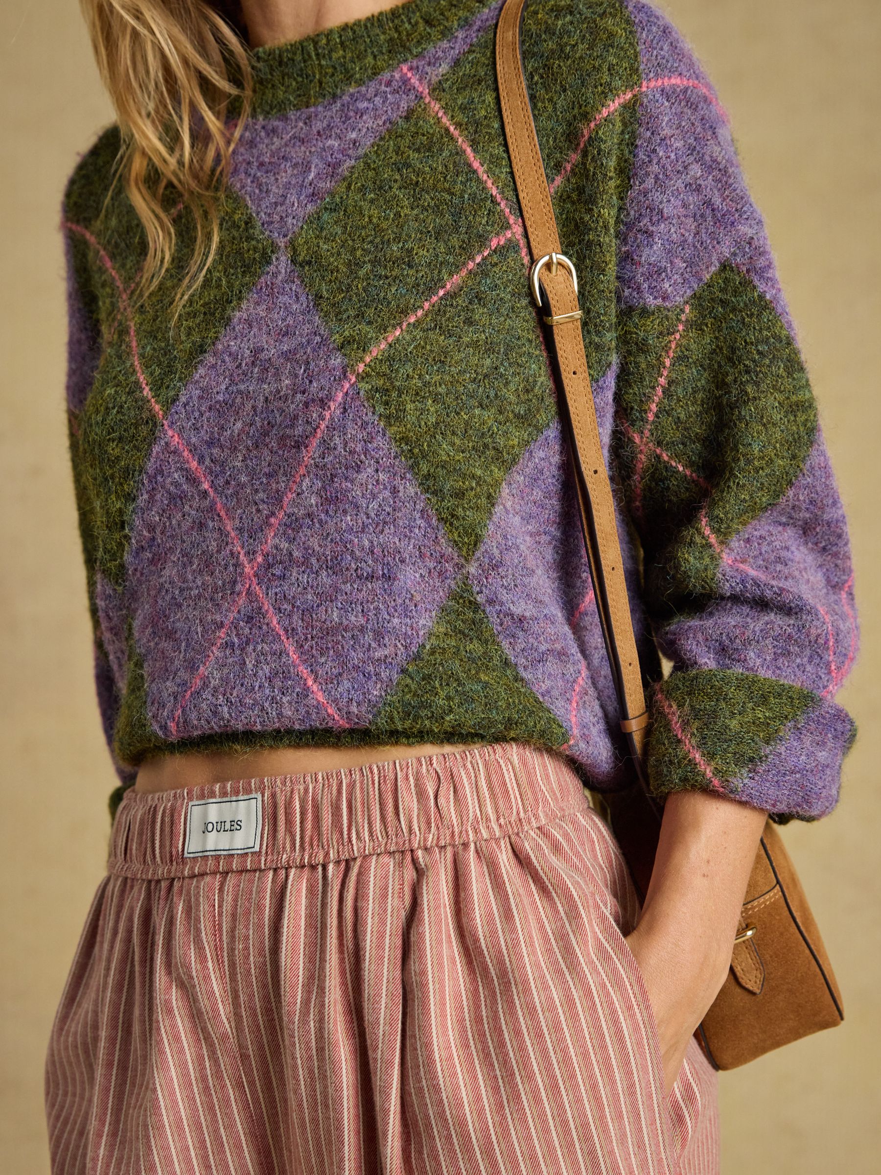Amara Rust Stripe Pull on Flannel Shorts - Image 6 of 9