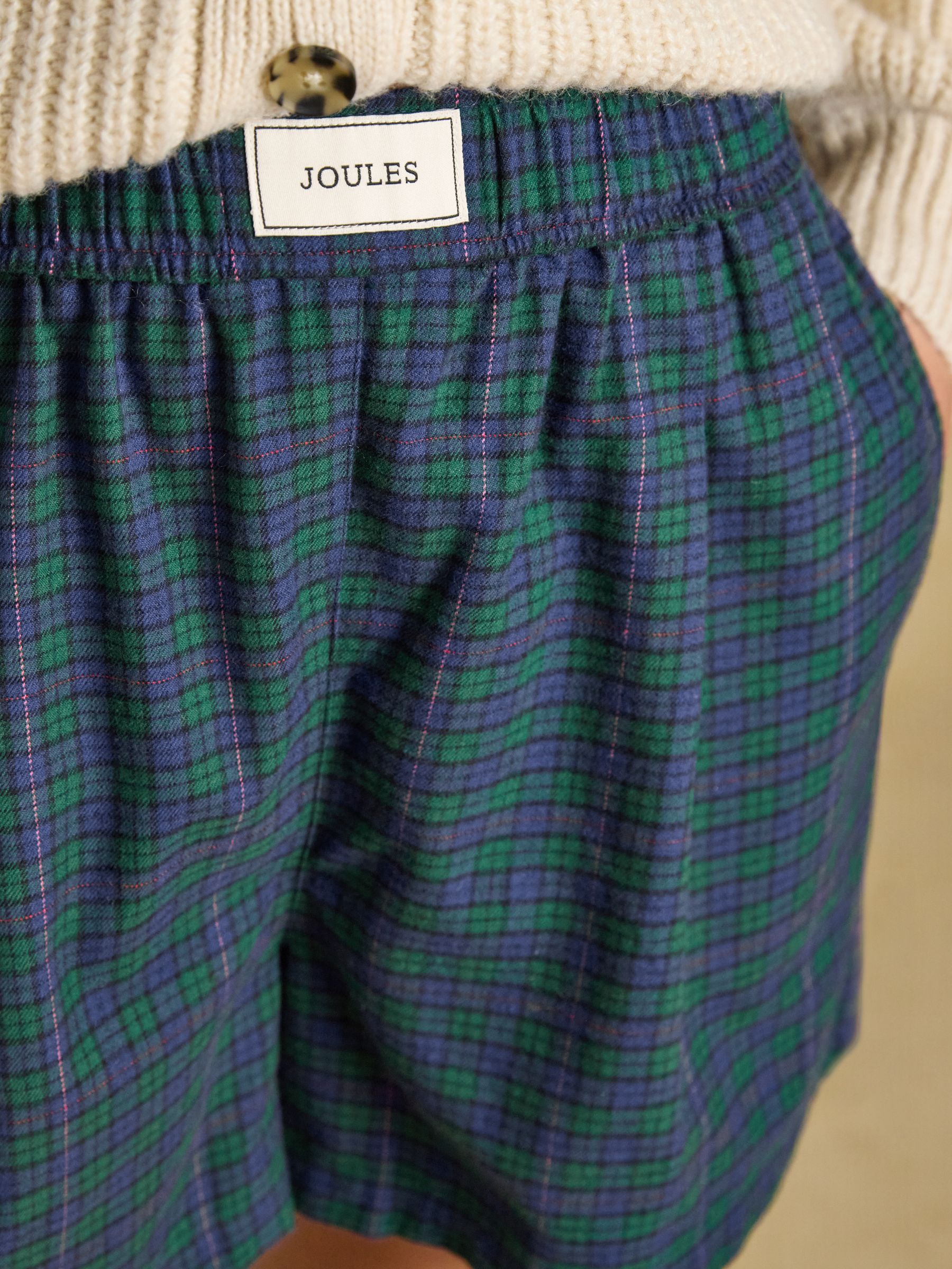 Amara Navy Check Pull on Flannel Shorts - Image 4 of 8