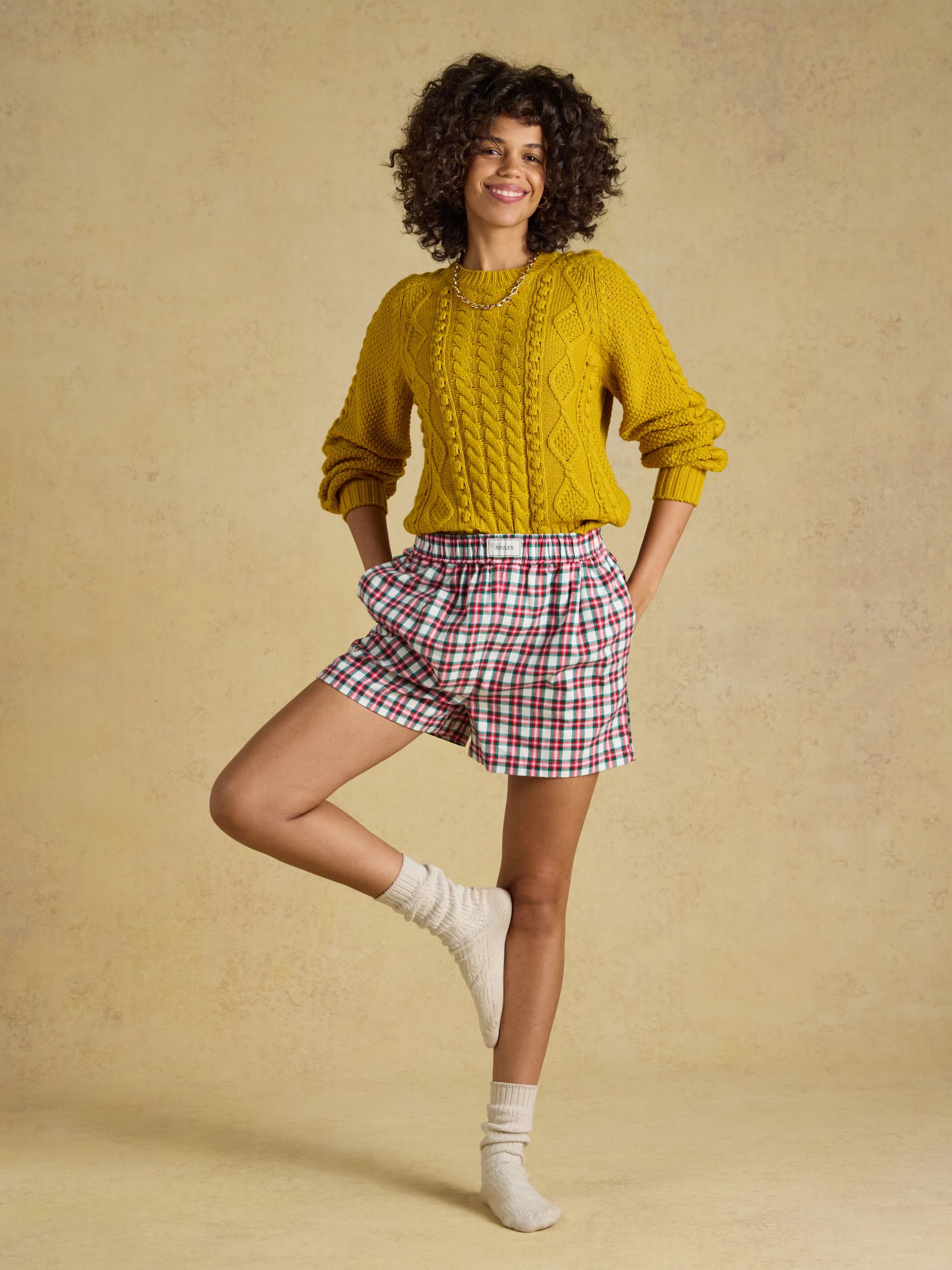 Amara Red Check Pull on Flannel Shorts - Image 4 of 8