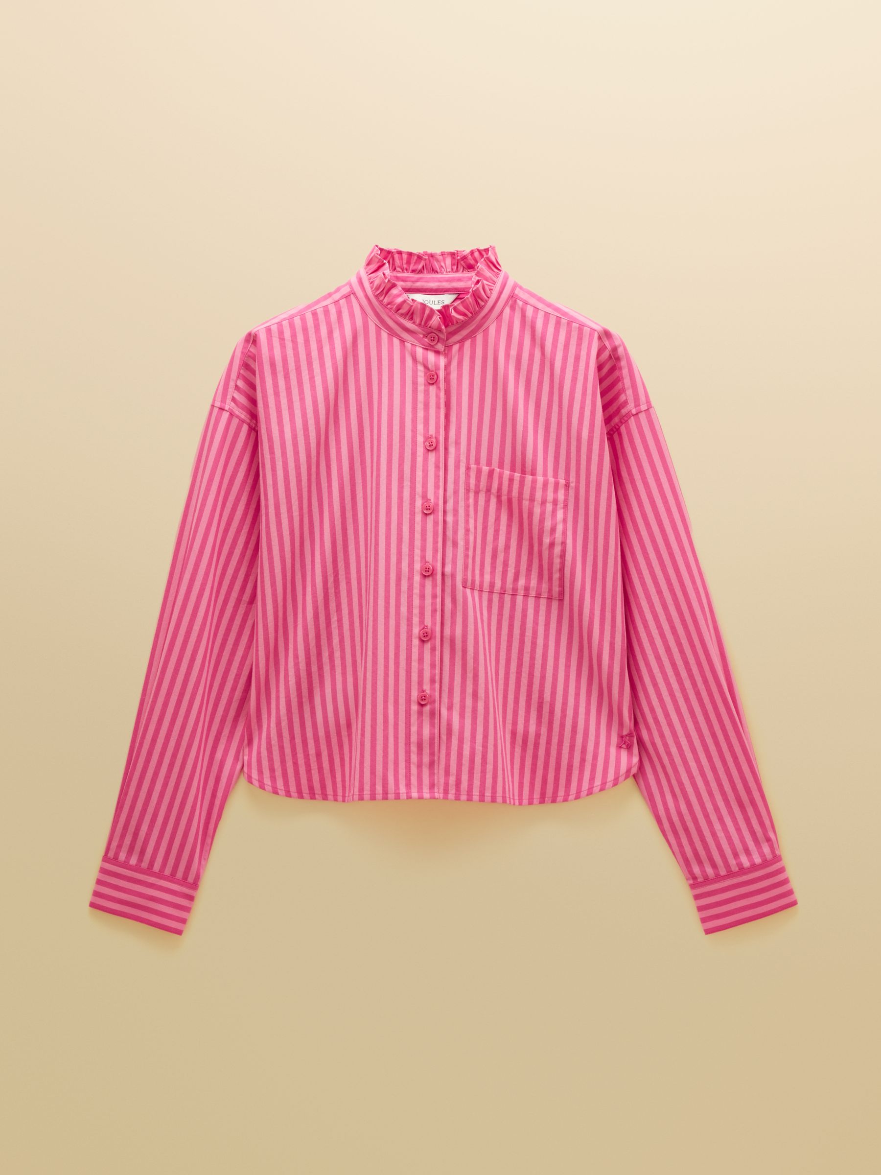Cropped Poplin Pink Stripe Shirt - Image 7 of 7