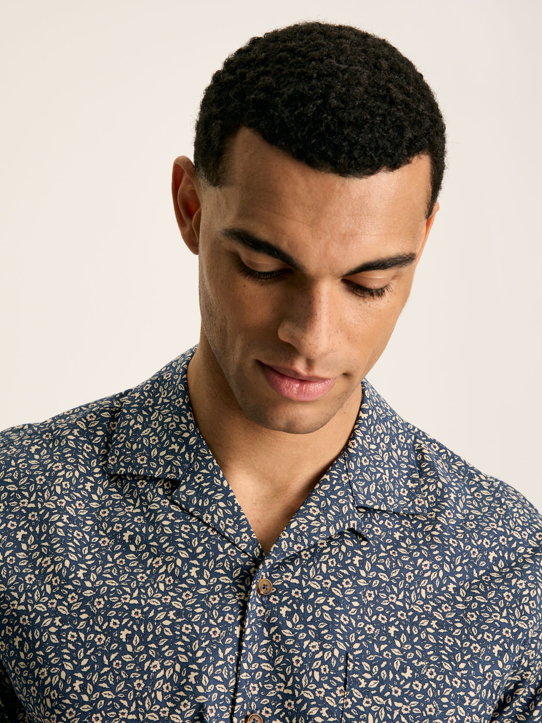 Revere Blue Floral Printed Short Sleeve Shirt - Image 2 of 8