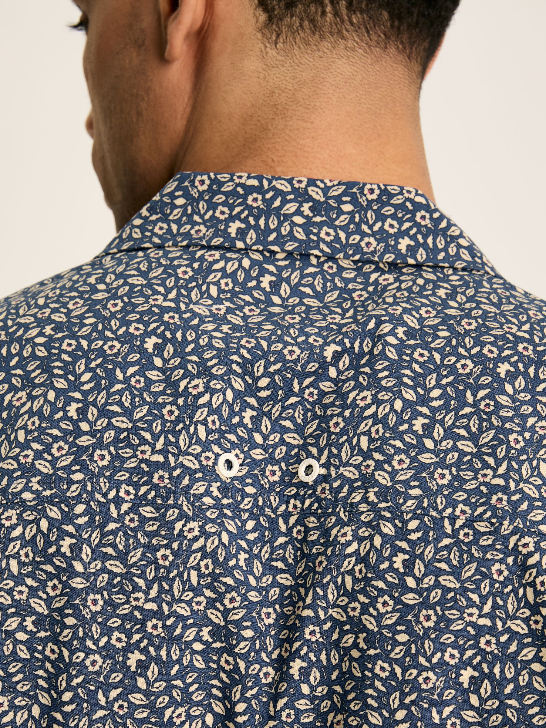 Revere Blue Floral Printed Short Sleeve Shirt - Image 7 of 8