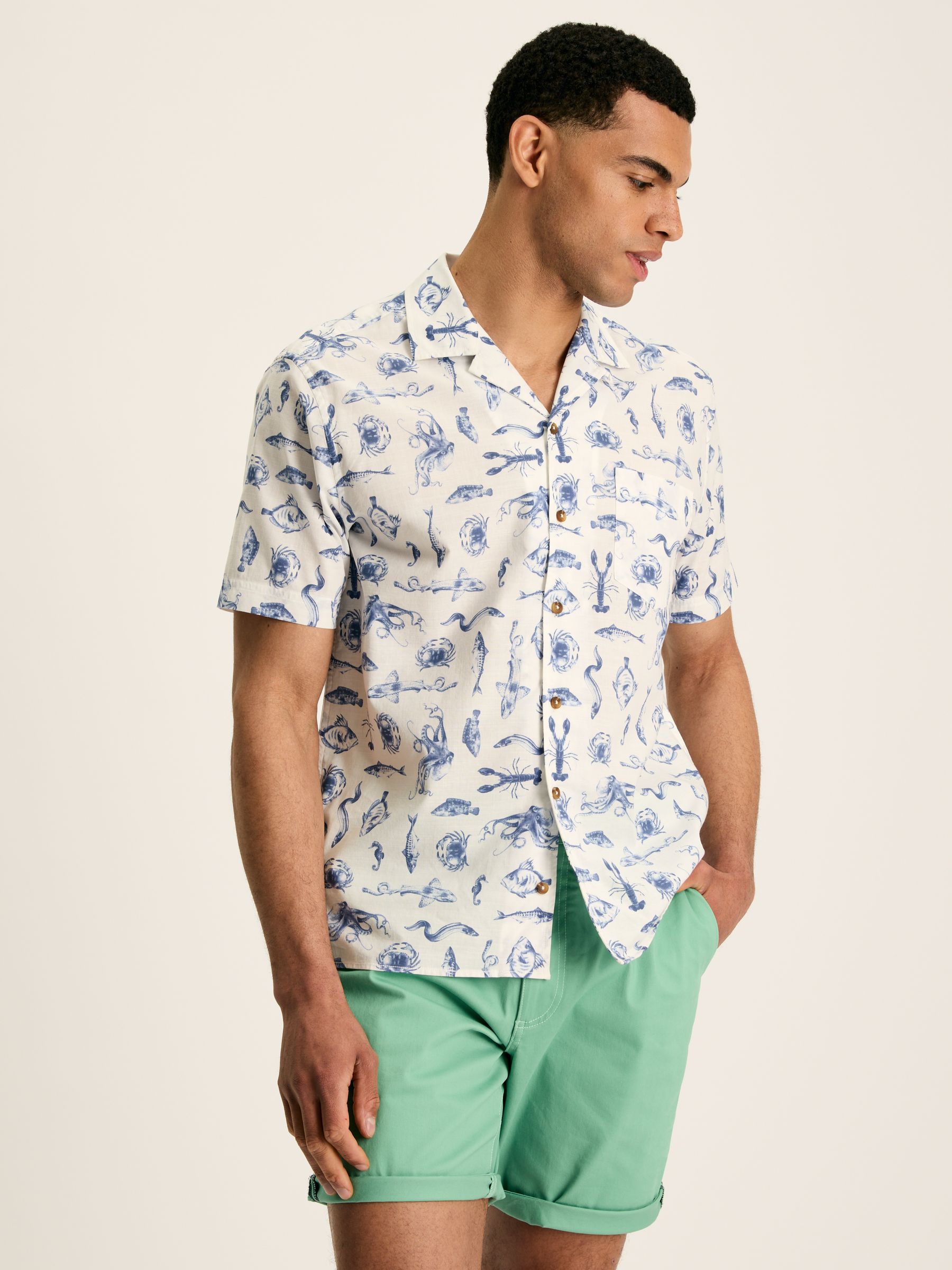 Revere White Printed Short Sleeve Shirt - Image 5 of 8
