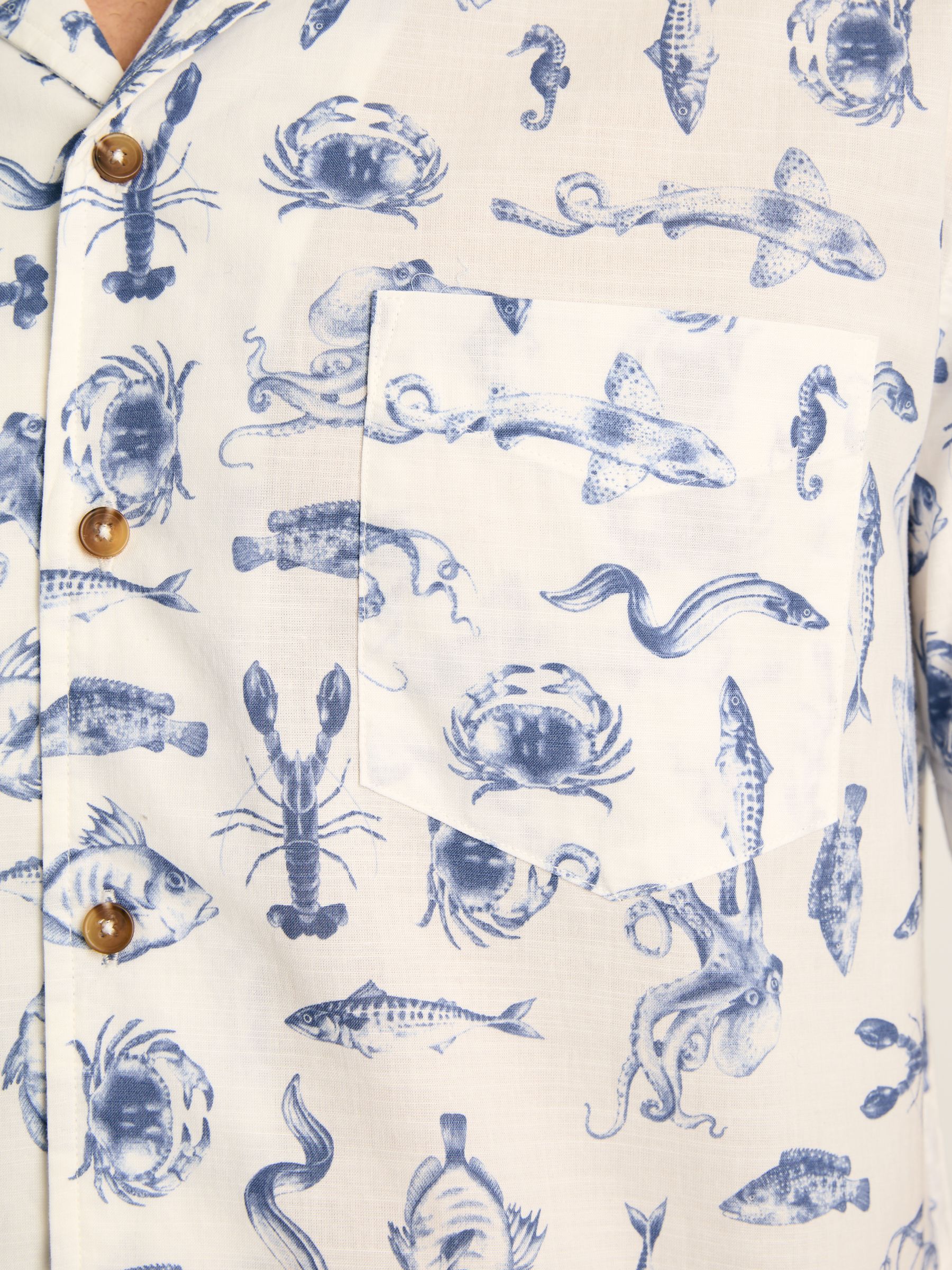 Revere White Printed Short Sleeve Shirt - Image 8 of 8