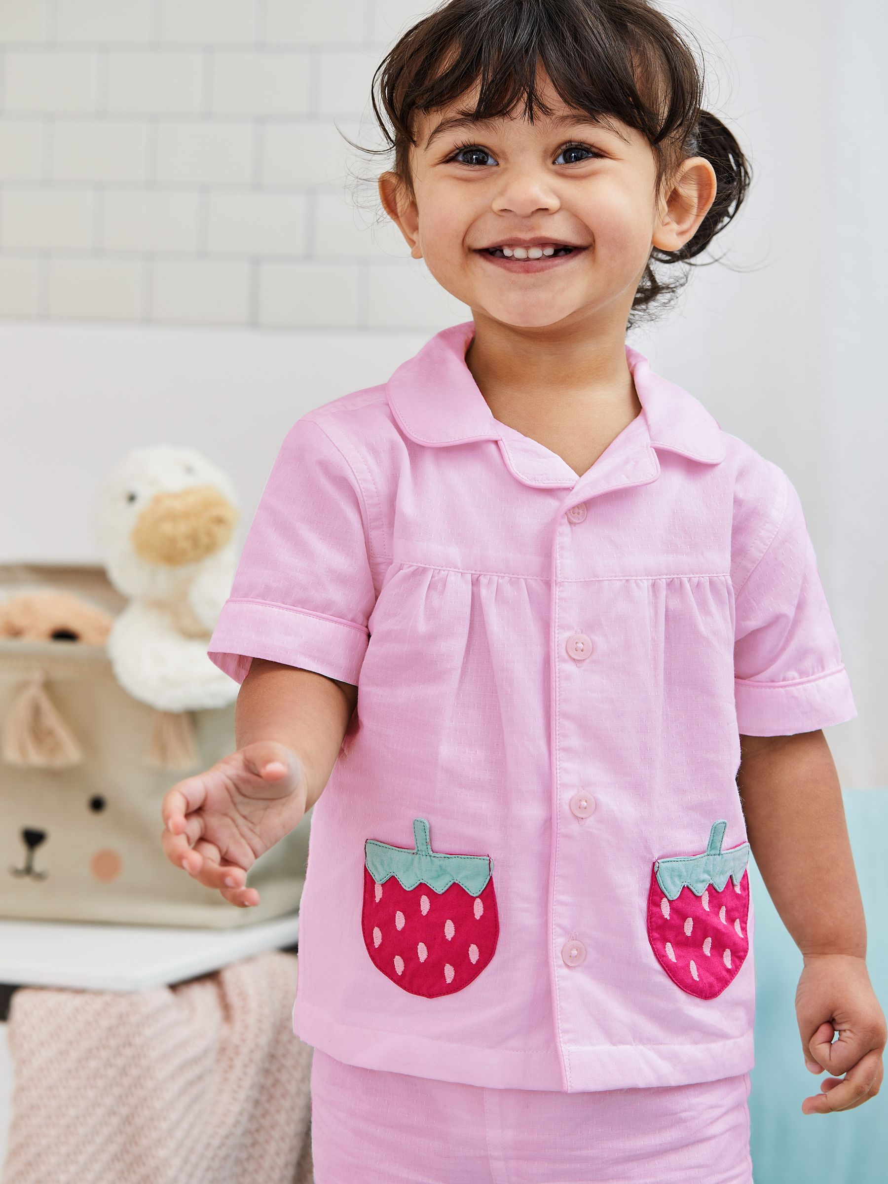 White Strawberry Woven Pyjamas - Image 3 of 7
