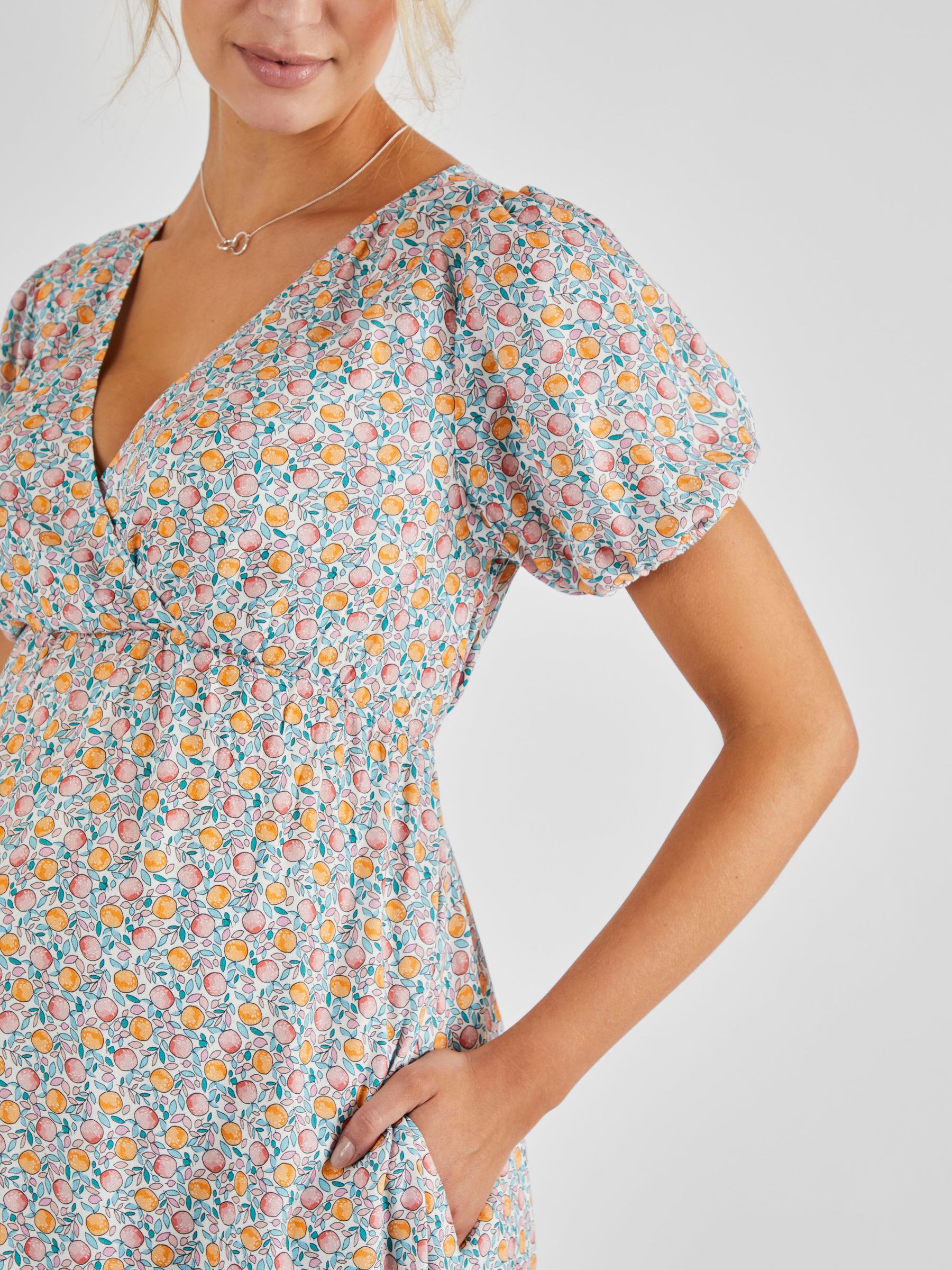 Cream Fruit Print Maternity Smock Dress - Image 4 of 5