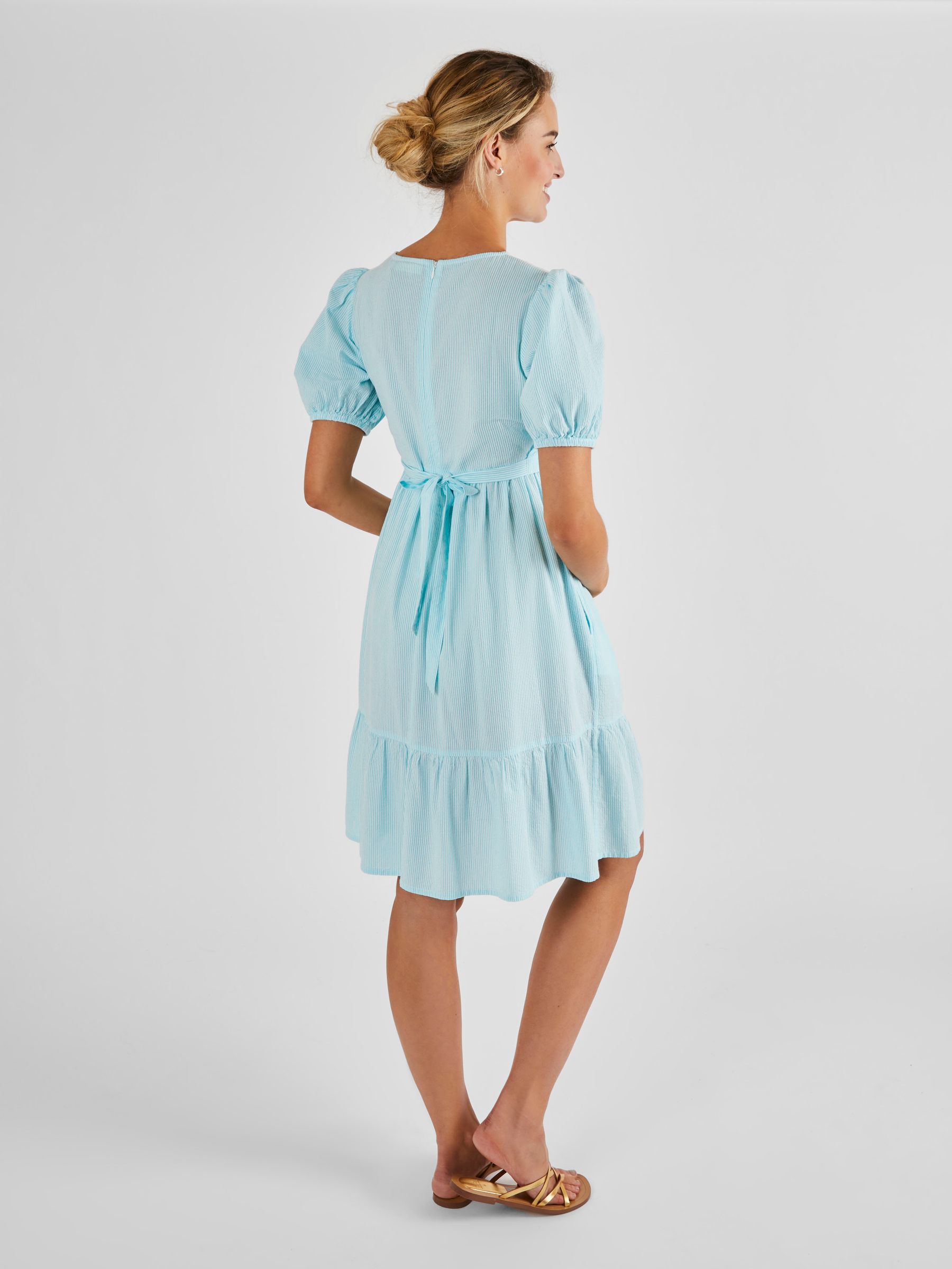 Turquoise Stripe Maternity & Nursing Dress - Image 3 of 4