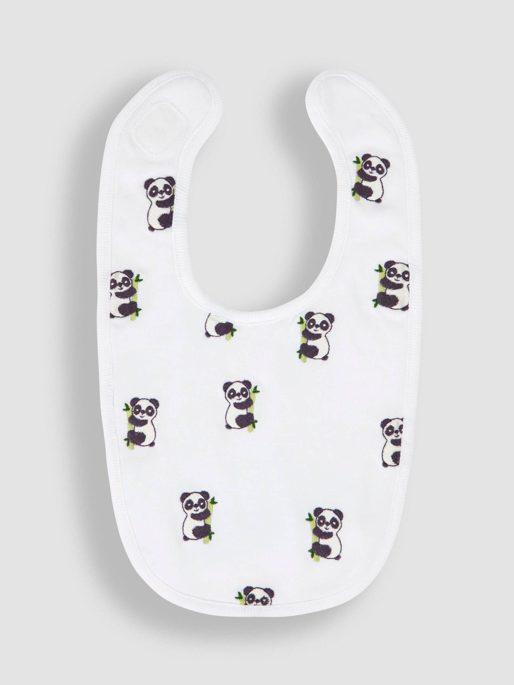 Panda Embroidered Bibs in White - Image 1 of 3