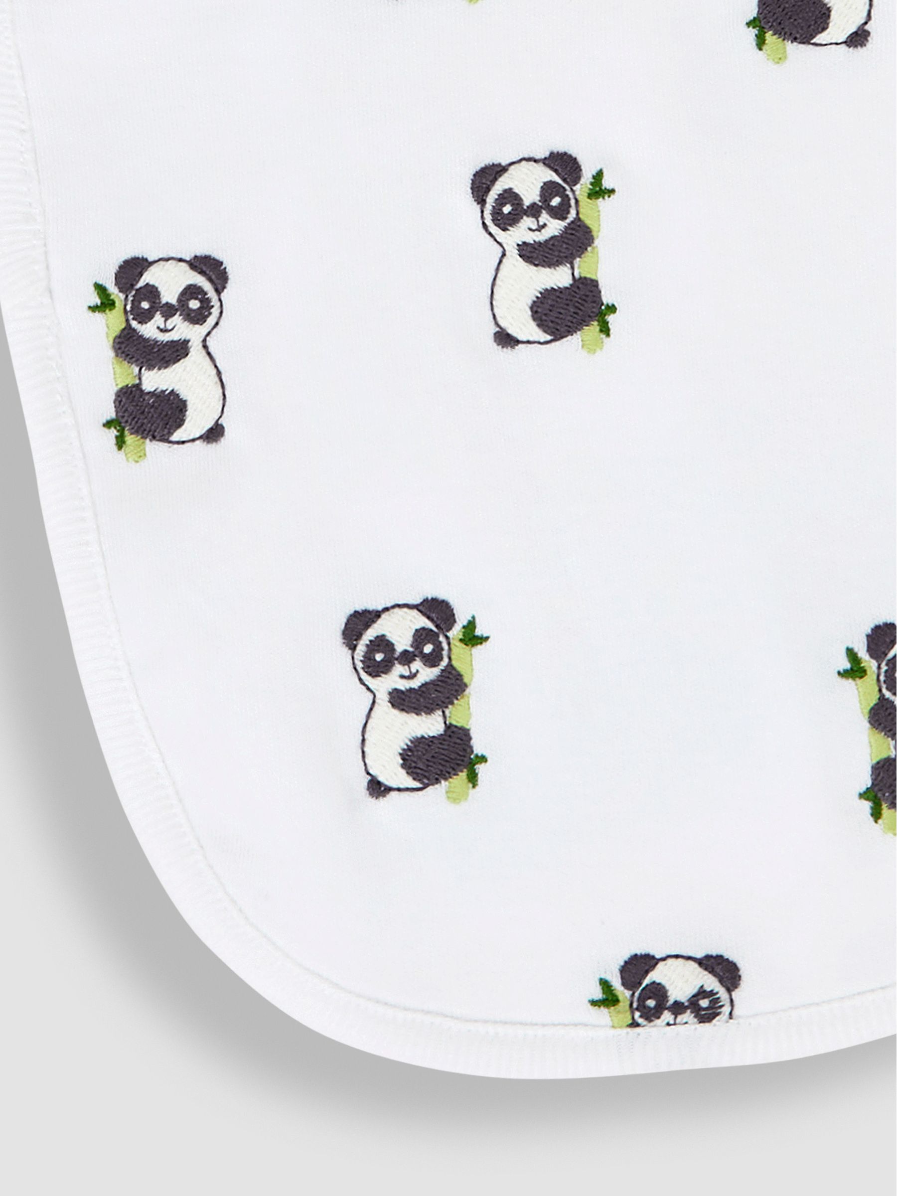 Panda Embroidered Bibs in White - Image 2 of 3