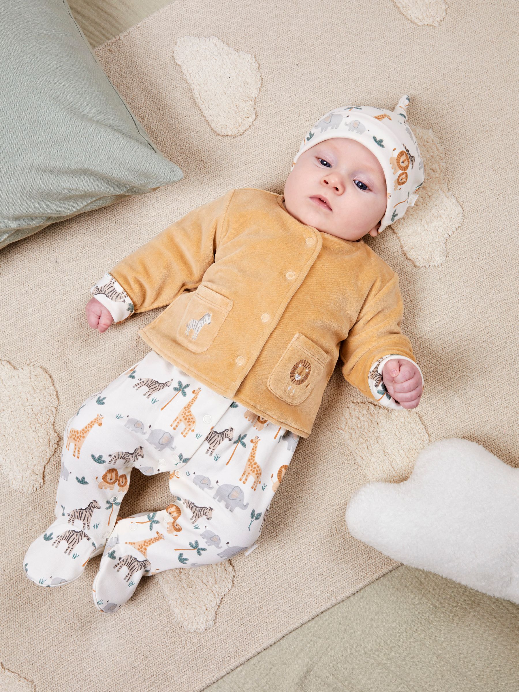 Cream Safari Print Baby Hat - Image 1 of 3