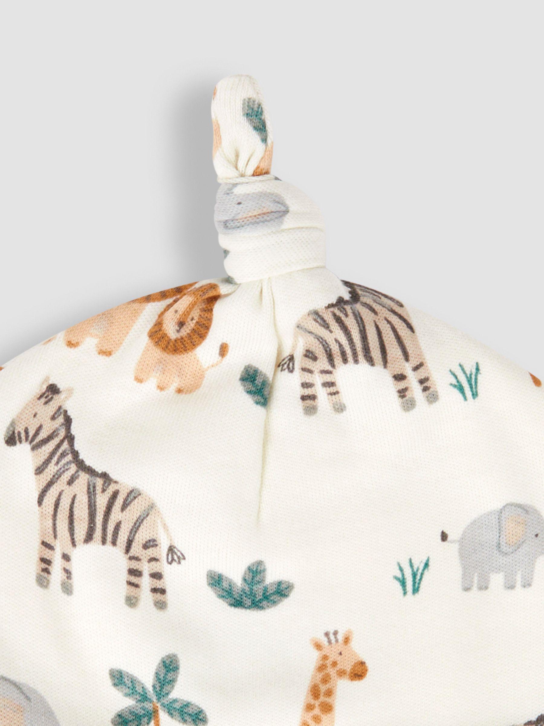Cream Safari Print Baby Hat - Image 2 of 3