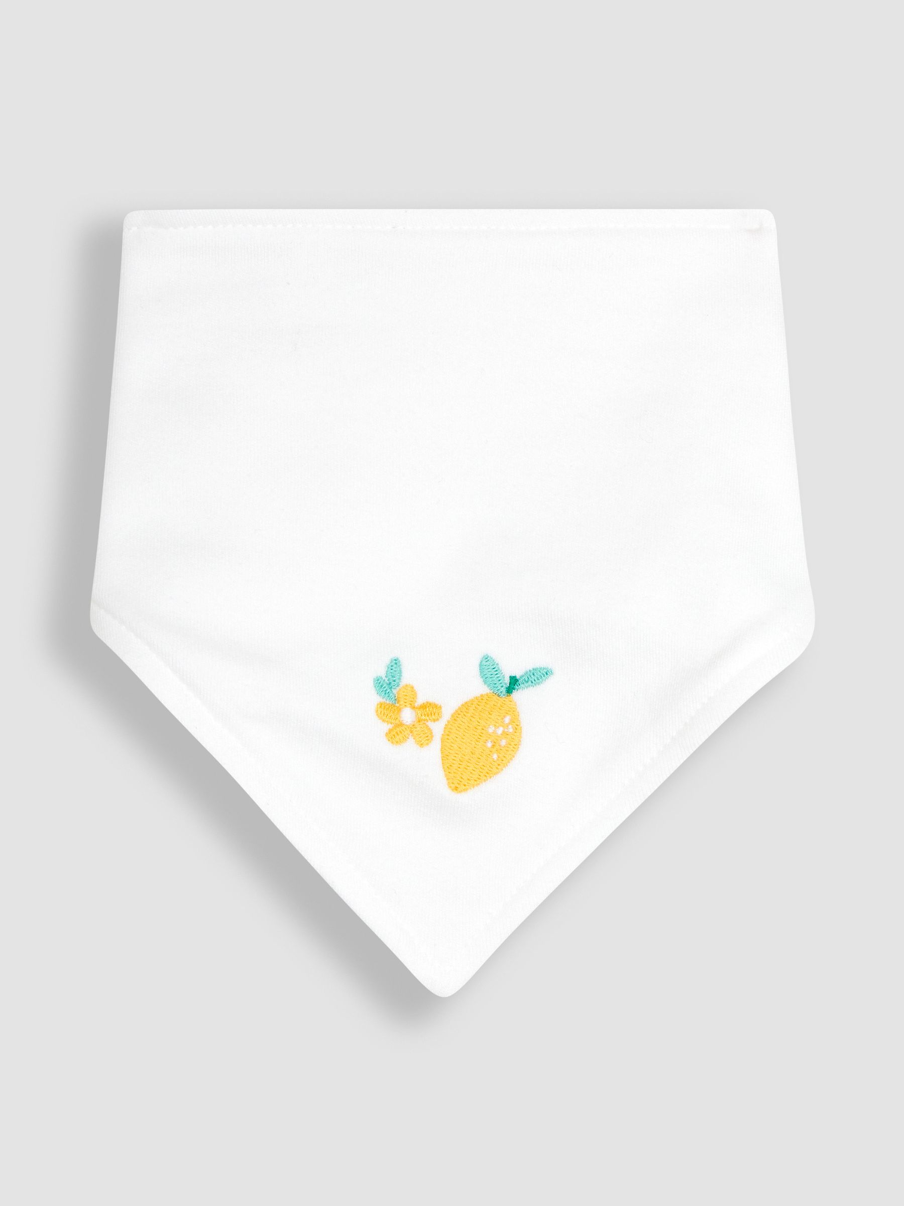 White/Blue Lemon 3-Pack Cotton Baby Dribble Bibs - Image 4 of 4