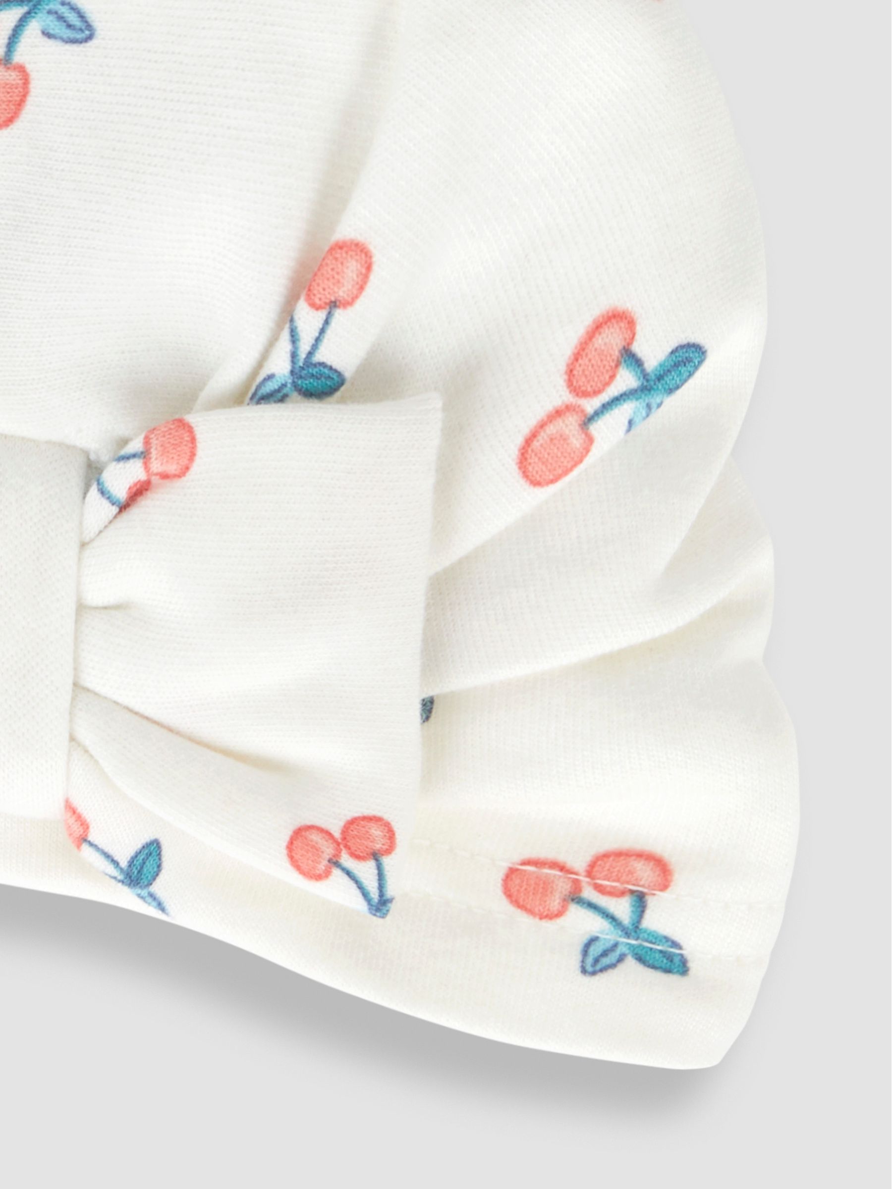 Cream Cherry Print Turban - Image 2 of 3