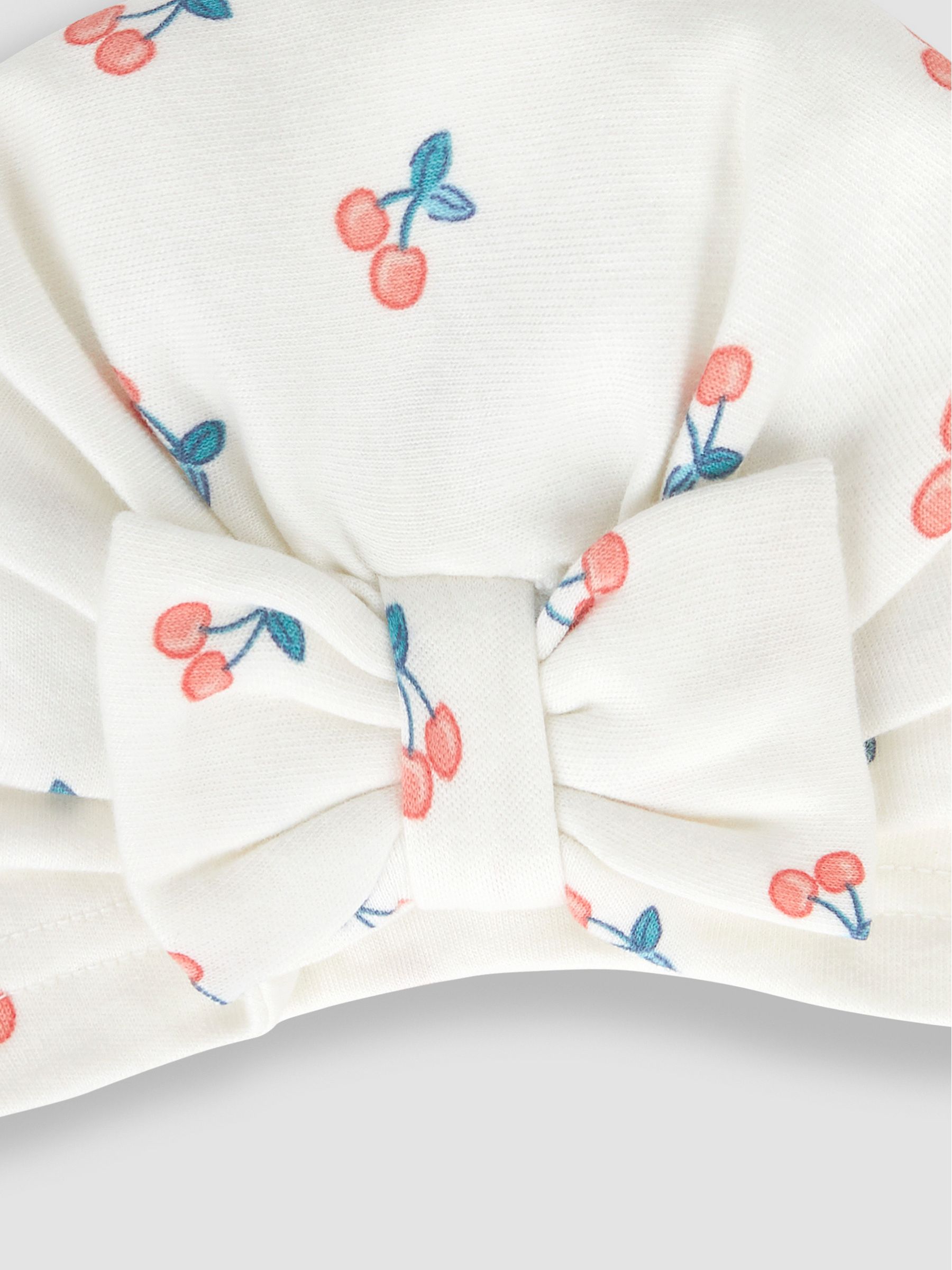 Cream Cherry Print Turban - Image 3 of 3