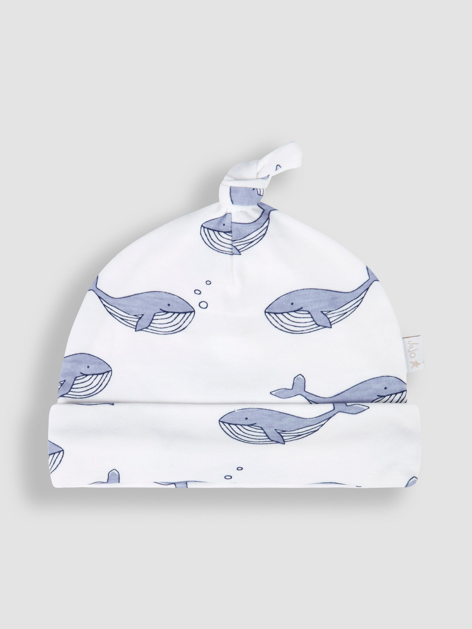 Blue Whale Print Cotton Baby Hat - Image 1 of 3