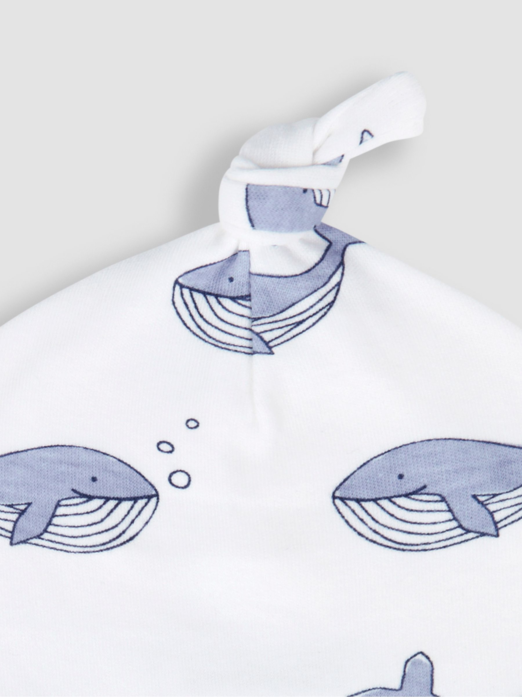 Blue Whale Print Cotton Baby Hat - Image 3 of 3