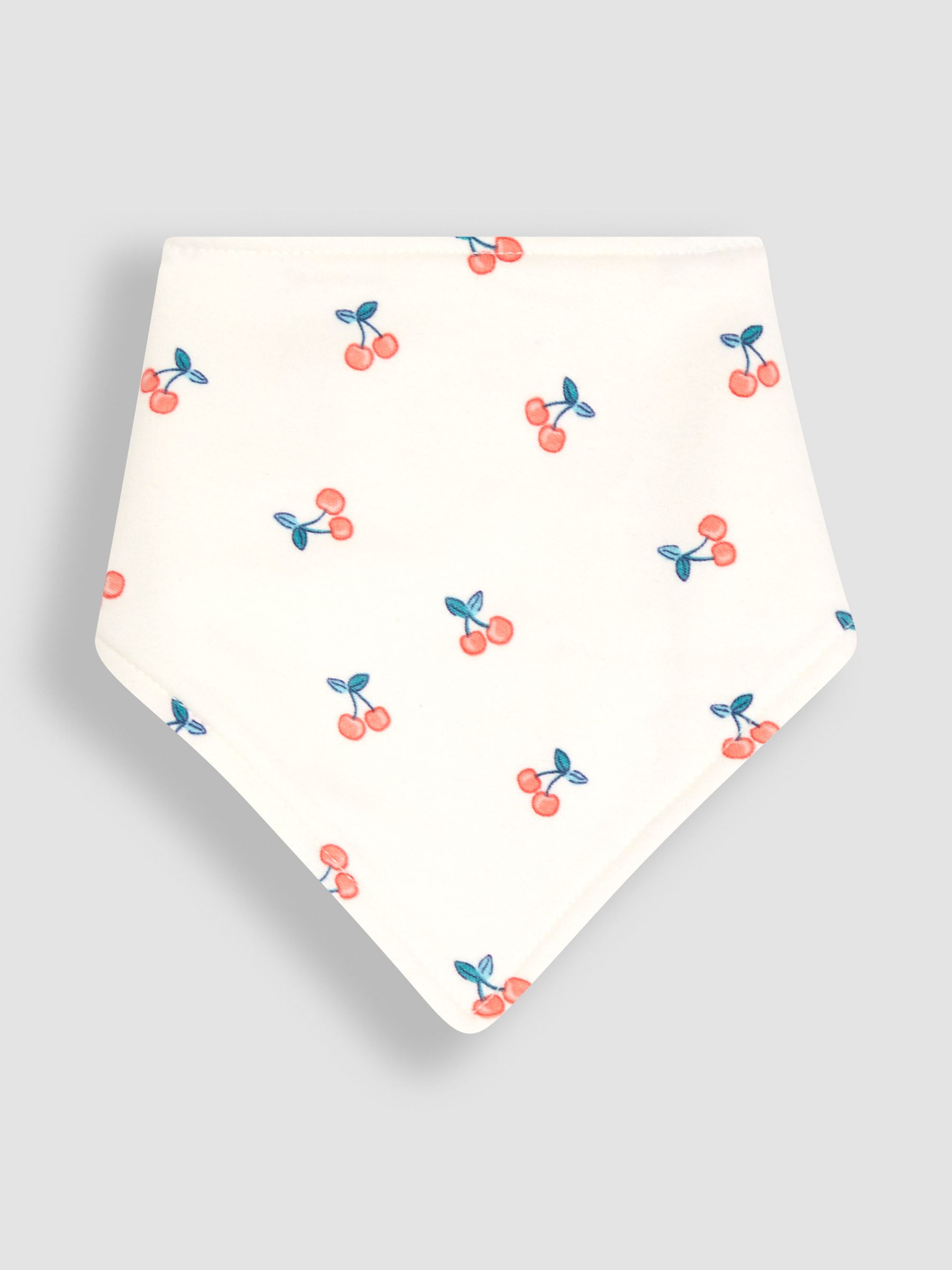 White/Red Cherry 3-Pack Cotton Baby Dribble Bibs - Image 3 of 4