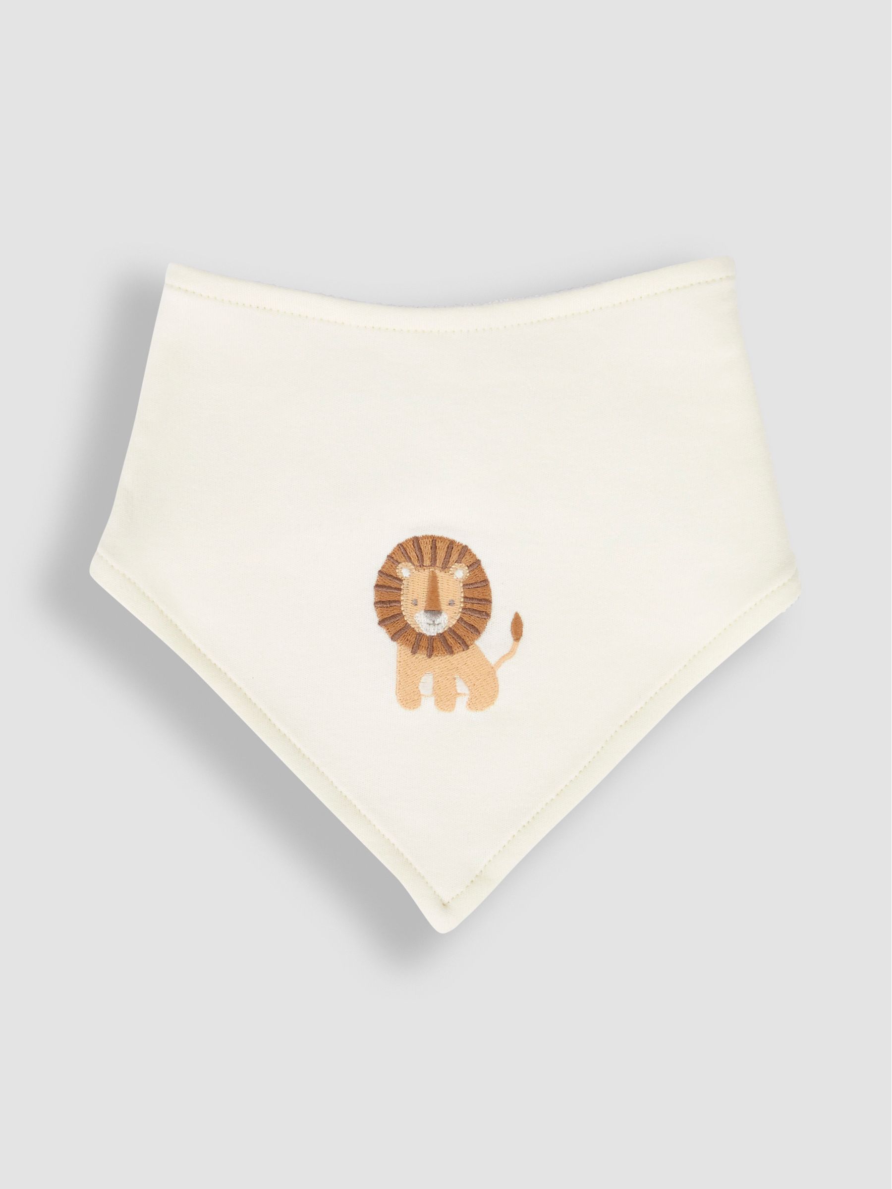 Cream Lion 3-Pack Cotton Baby Dribble Bibs - Image 2 of 4