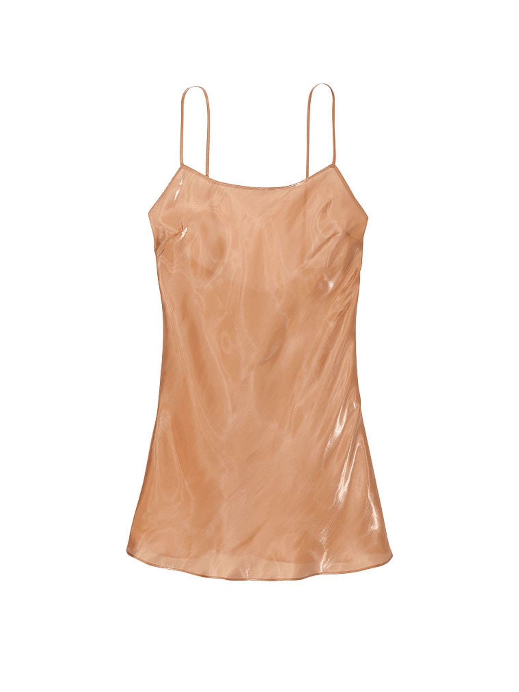 Toffee Nude Organza Mini Slip Dress - Image 3 of 3