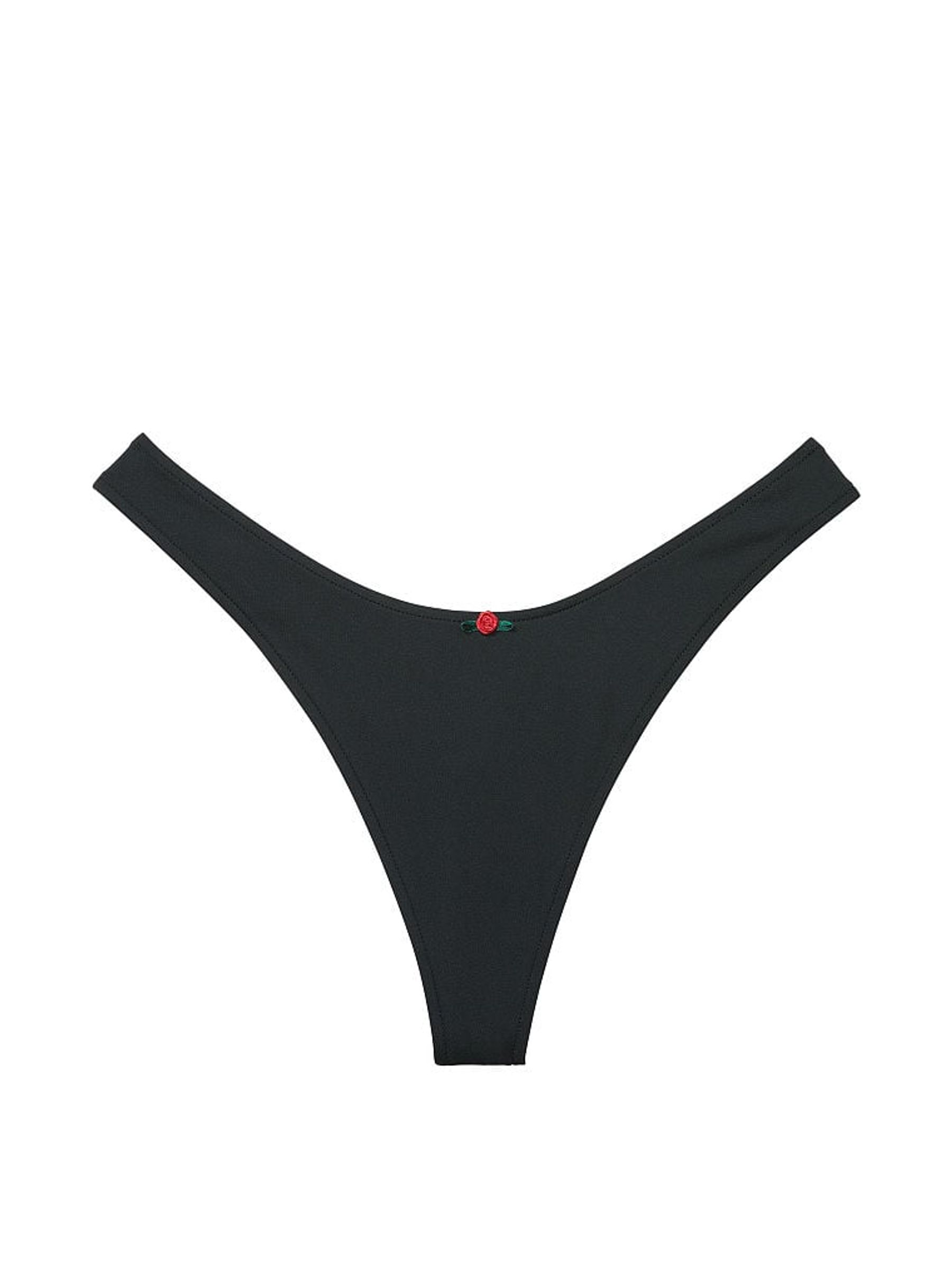 Pure Black Thong Frankies Bikinis Moon Bay Bikini Bottom - Image 3 of 3