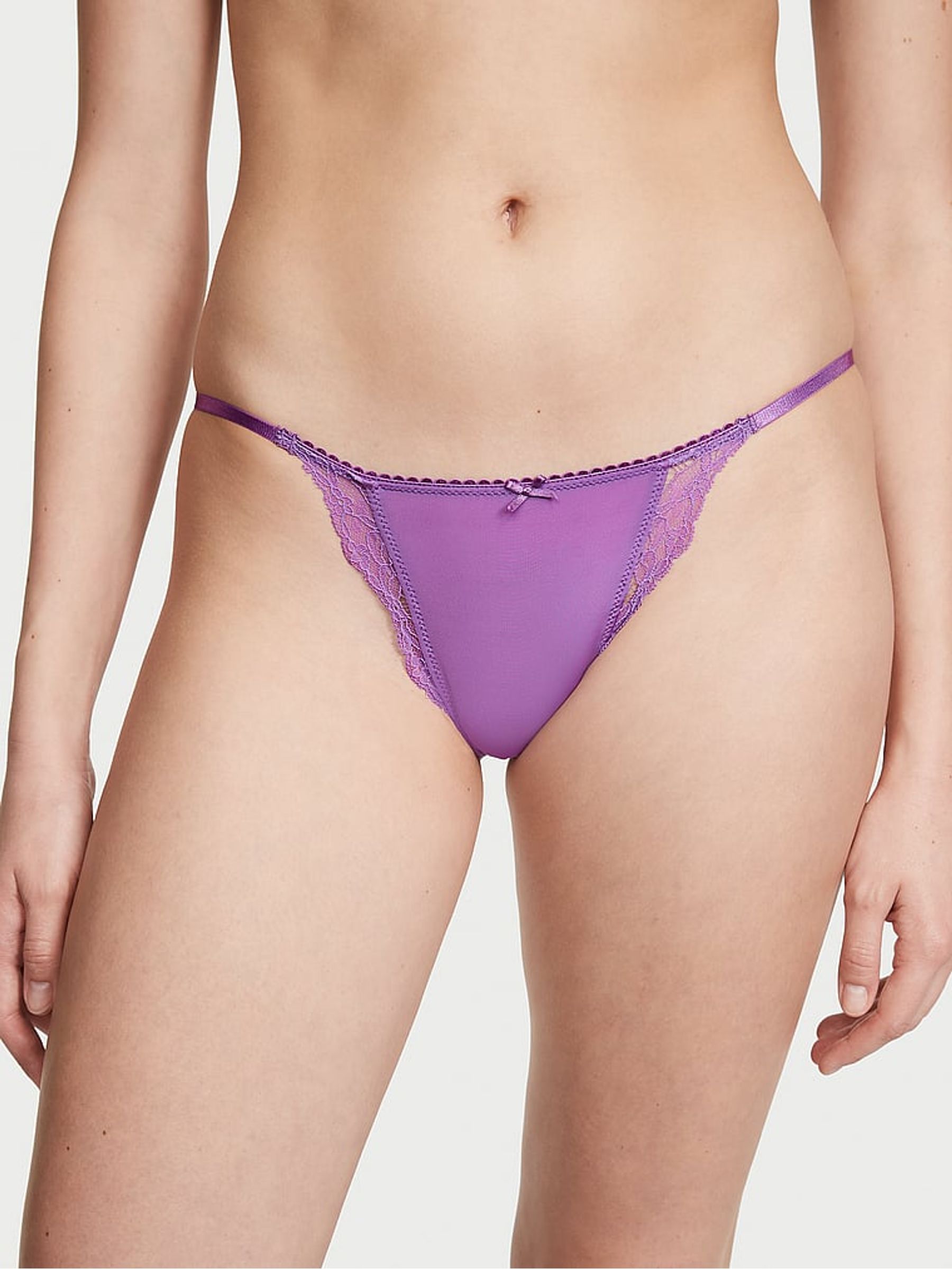 Faded Denim Blue Thong Knickers - Image 1 of 4