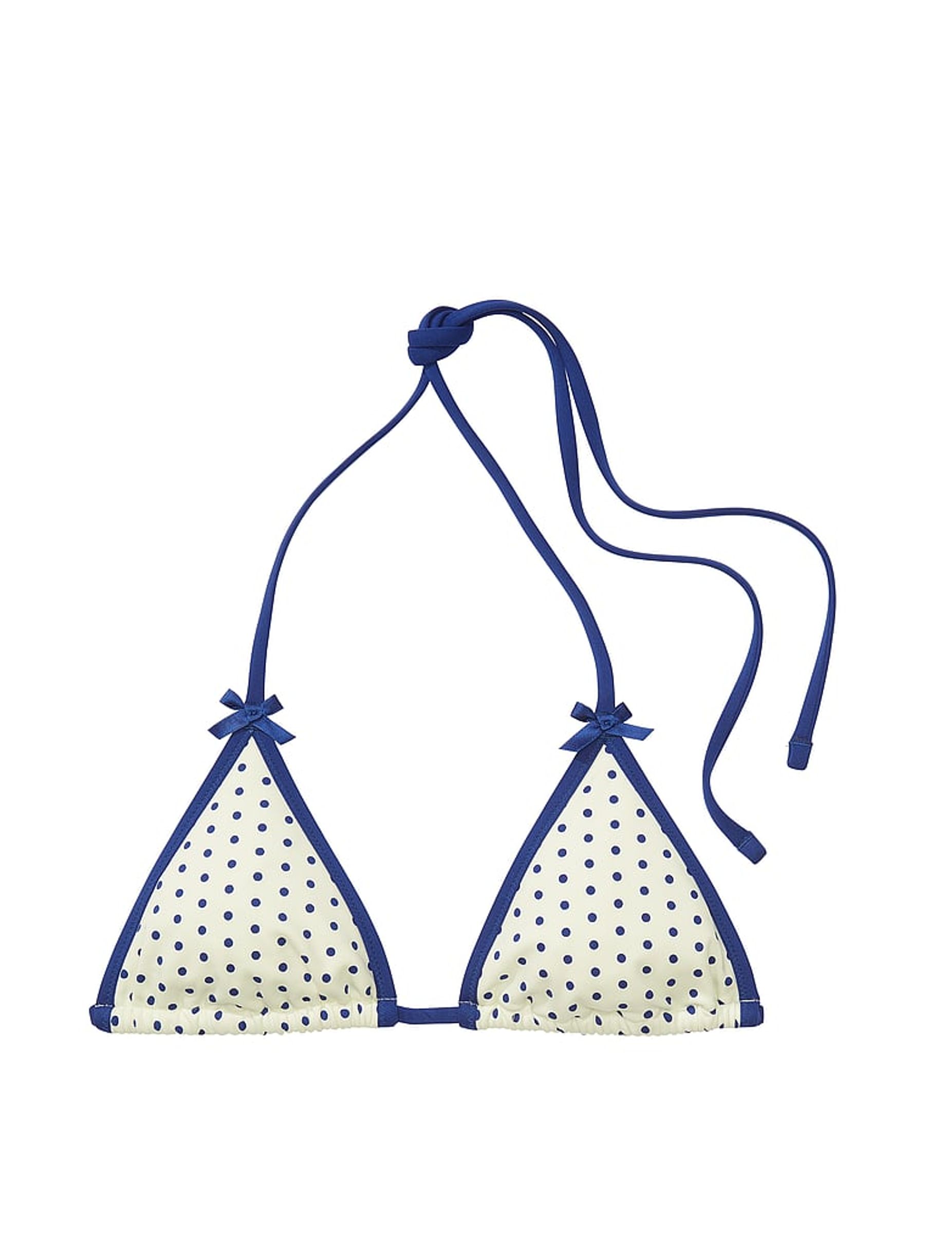 white polka dot bikini top