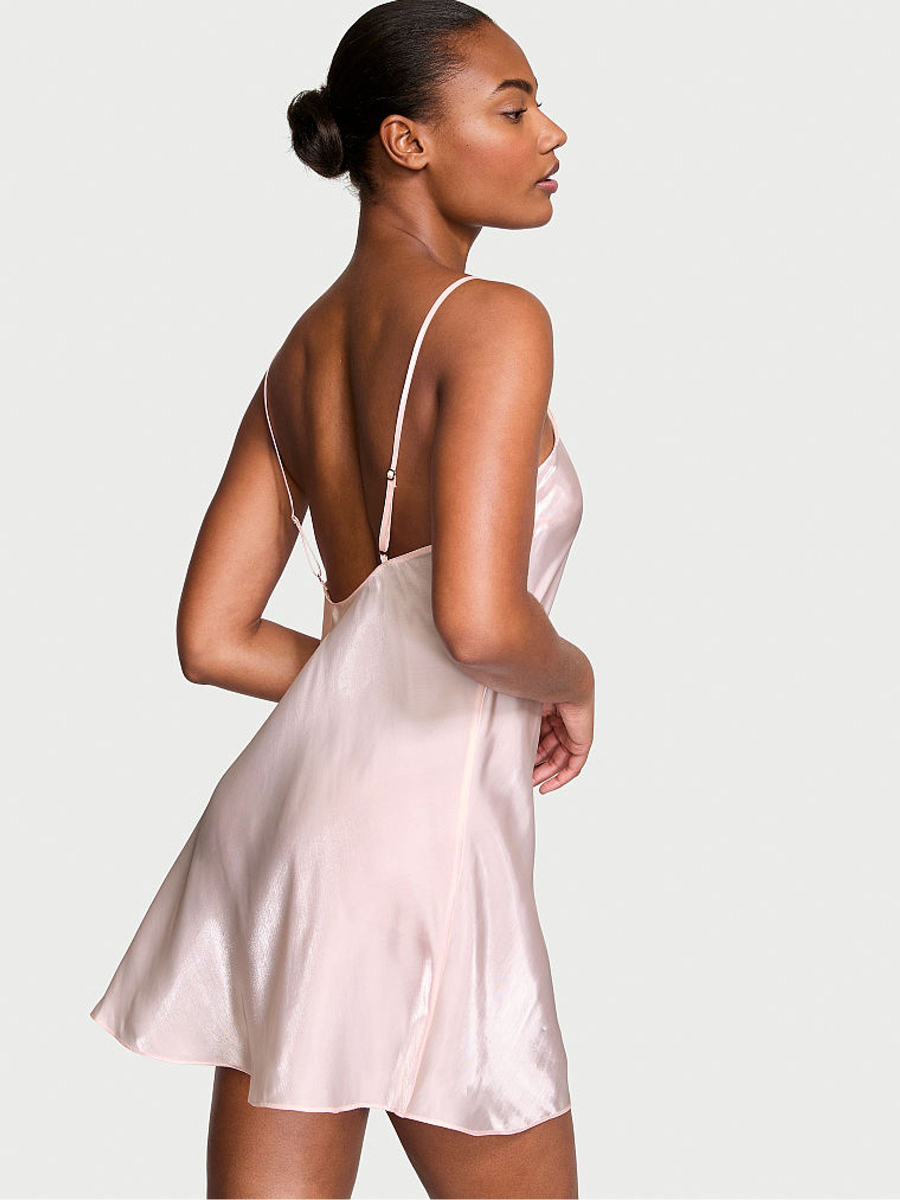 Purest Pink Organza Mini Slip Dress - Image 2 of 3