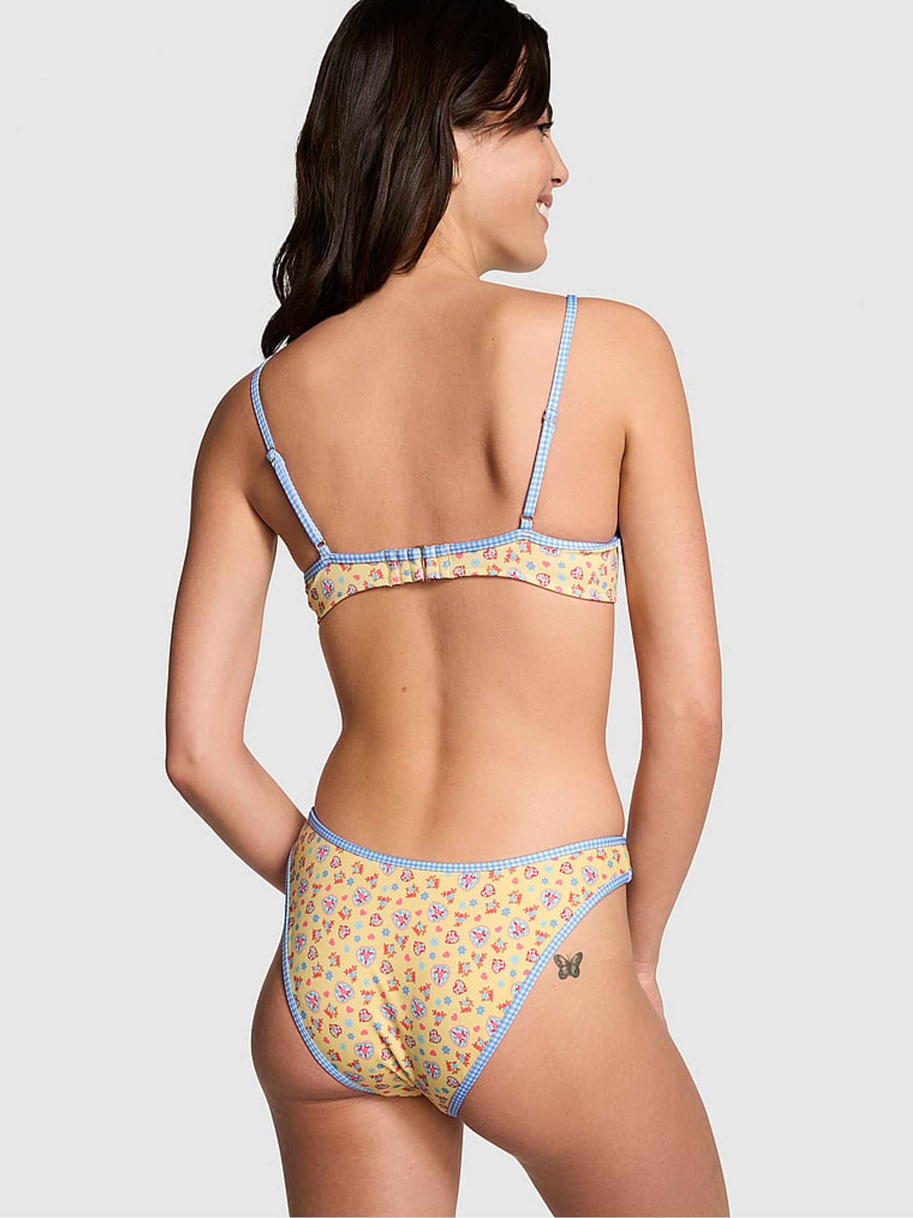Heart Charm Yellow Brazilian Frankies Bikinis Golden Hour Bikini Bottom - Image 2 of 4