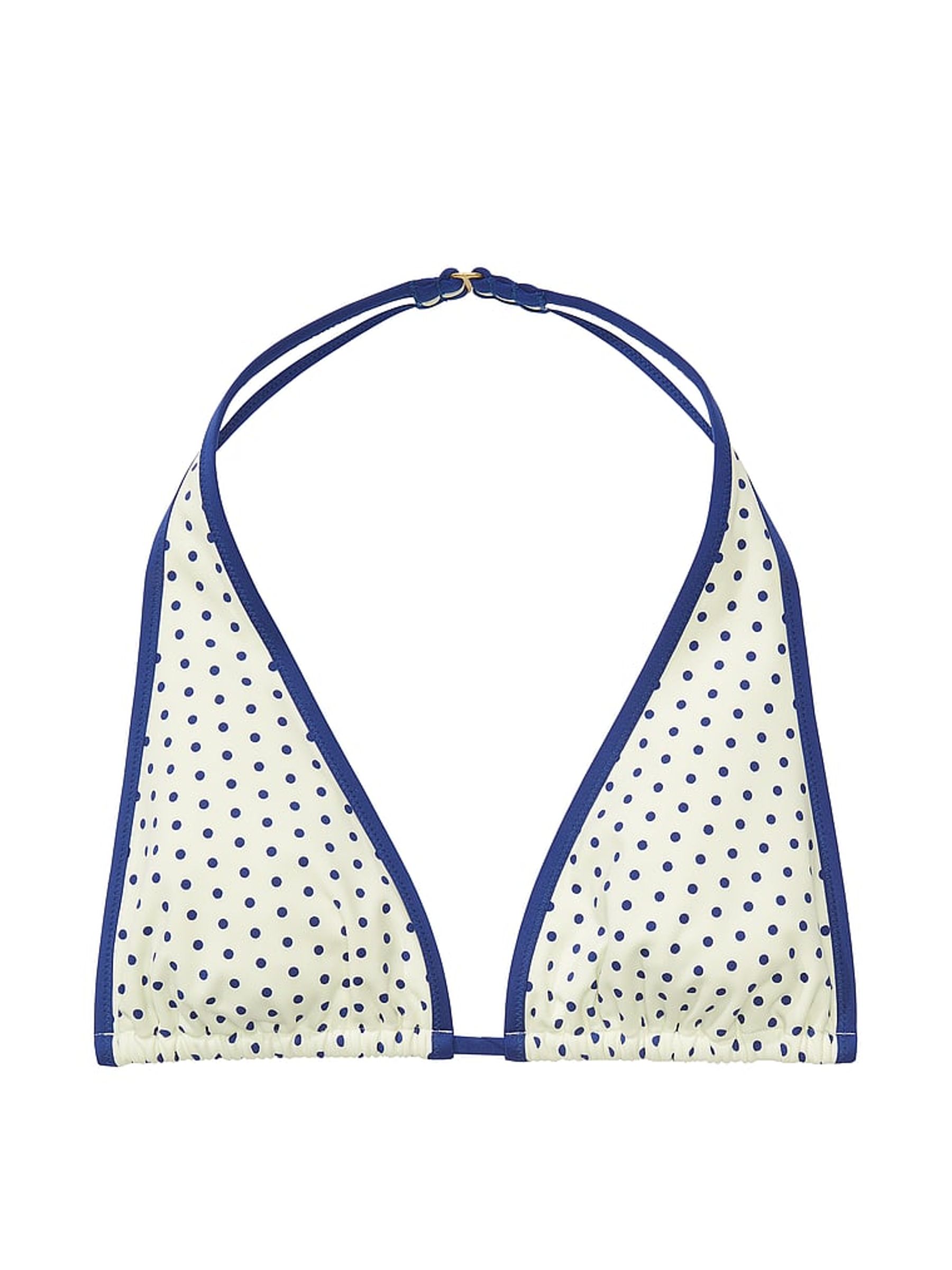 Sleepy Dot White Halter Frankies Bikinis Augusta Bikini Top - Image 4 of 4