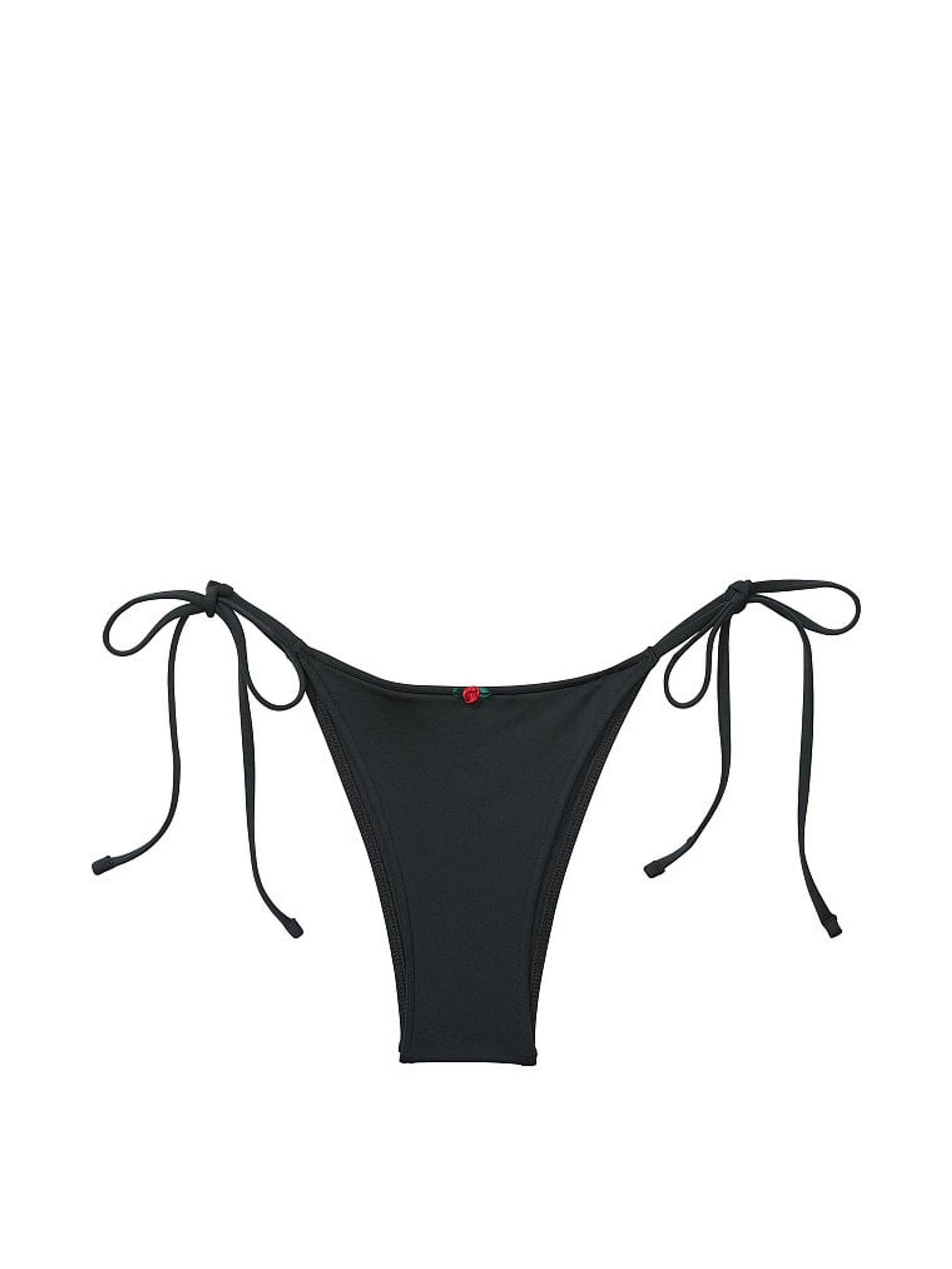 Pure Black Tie Side Frankies Bikinis Rosemary Bikini Bottom - Image 3 of 3