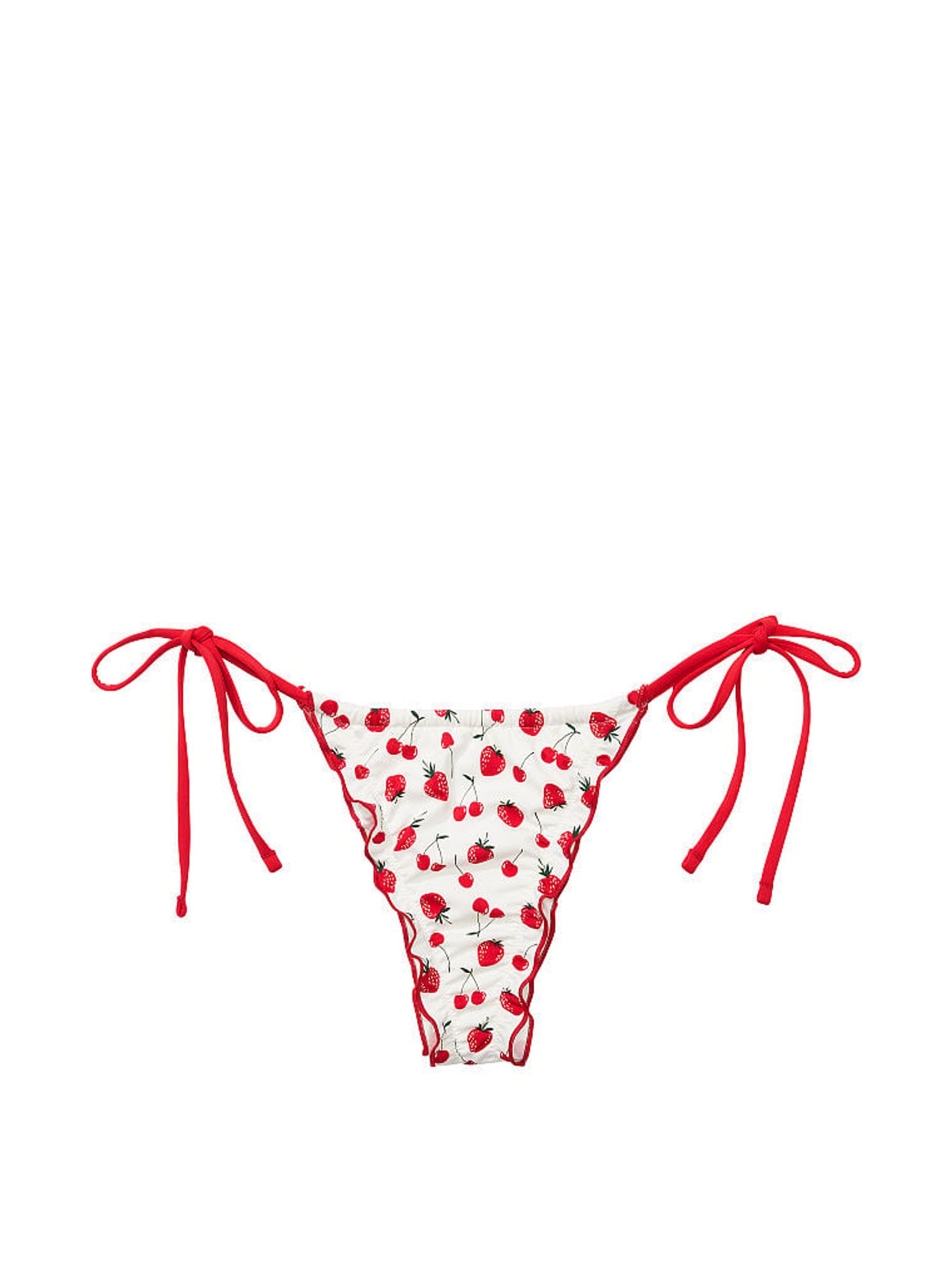 Summer Berries Red Tie Side Frankies Bikinis Reign Bikini Bottom - Image 4 of 4