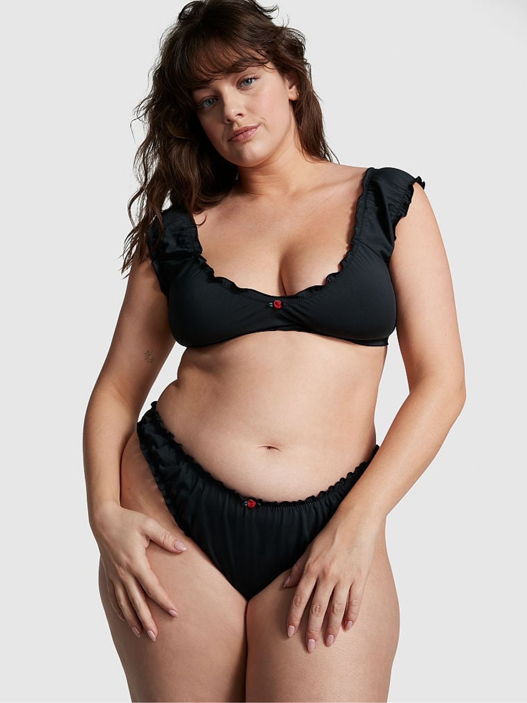 Pure Black Cheeky Frankies Bikinis Hudson Bikini Bottom - Image 1 of 4