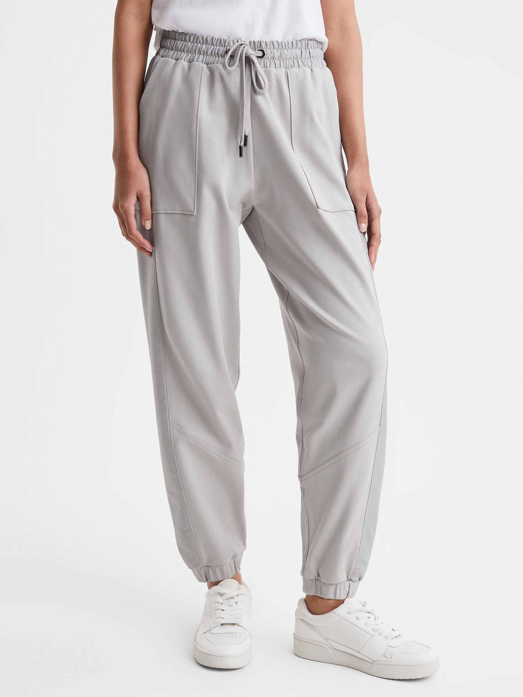 Cotton Blend Tracksuit Bottoms in Grey - Image 1 of 5