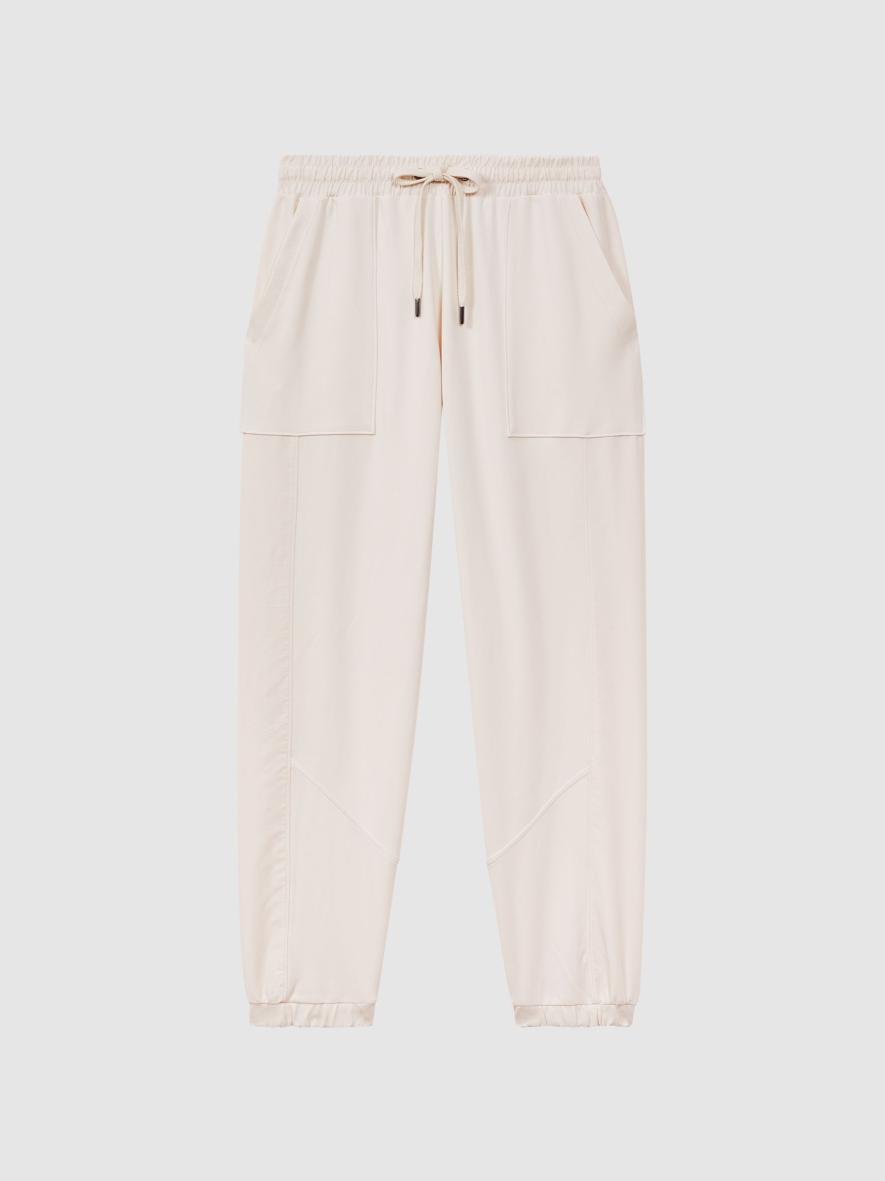 Reiss Cotton Blend Tracksuit Bottoms in Cream - REISS