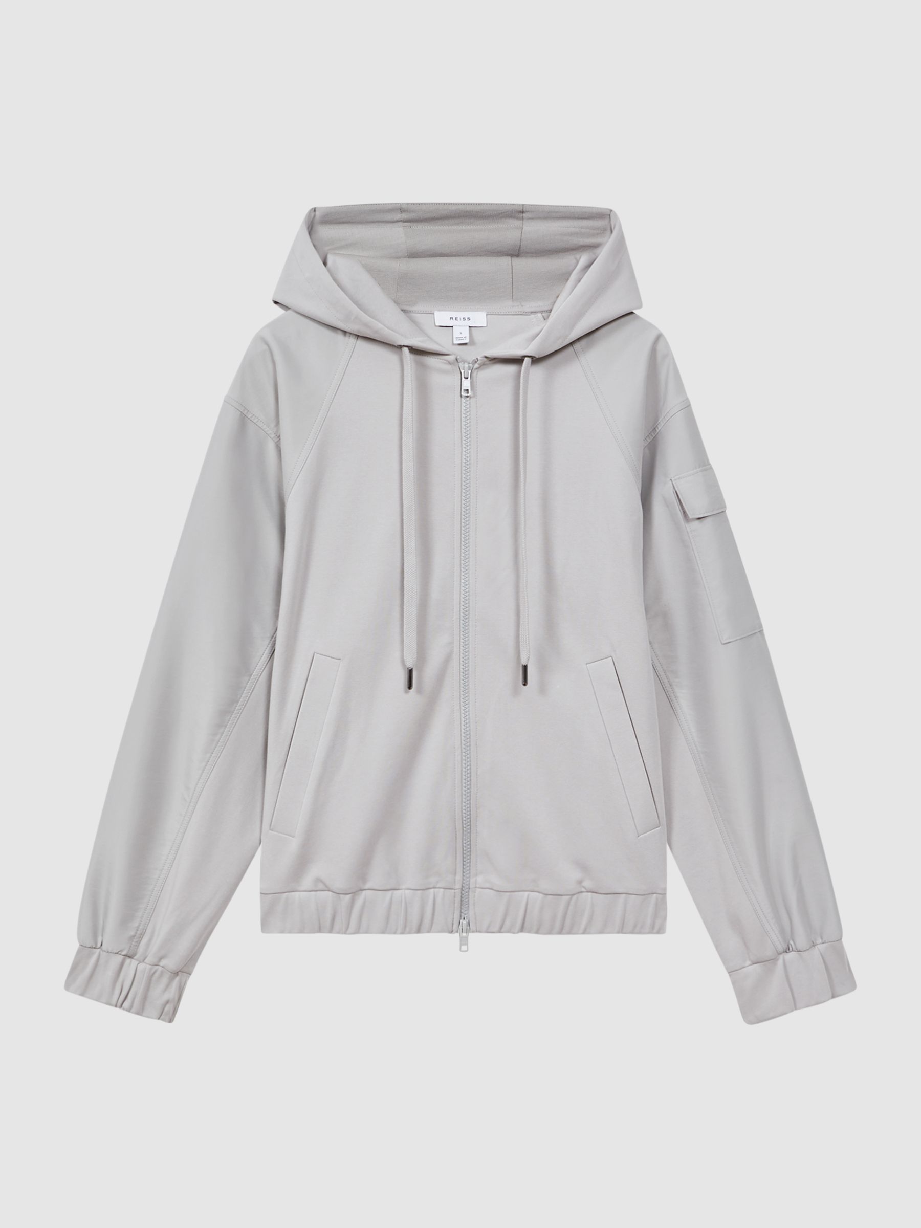 Cotton Blend Tracksuit Top in Grey - Image 2 of 5