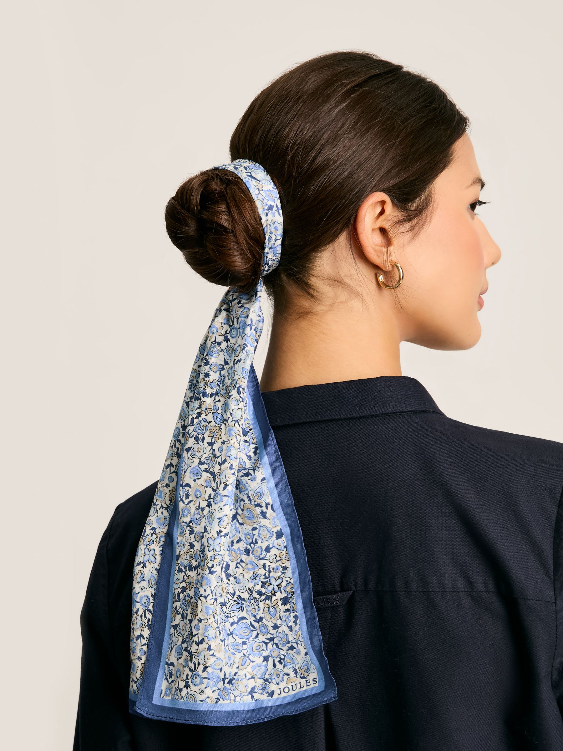 Highgrove Blue Skinny Printed Silk Scarf - Image 1 of 5