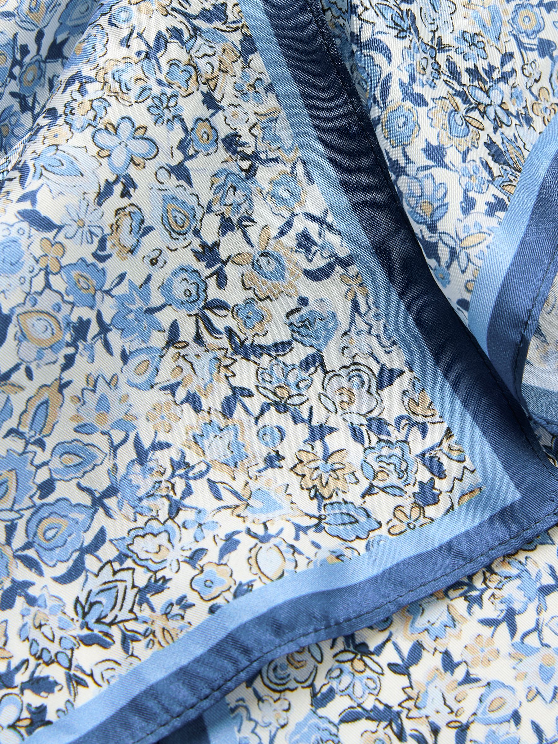 Highgrove Blue Skinny Printed Silk Scarf - Image 5 of 5