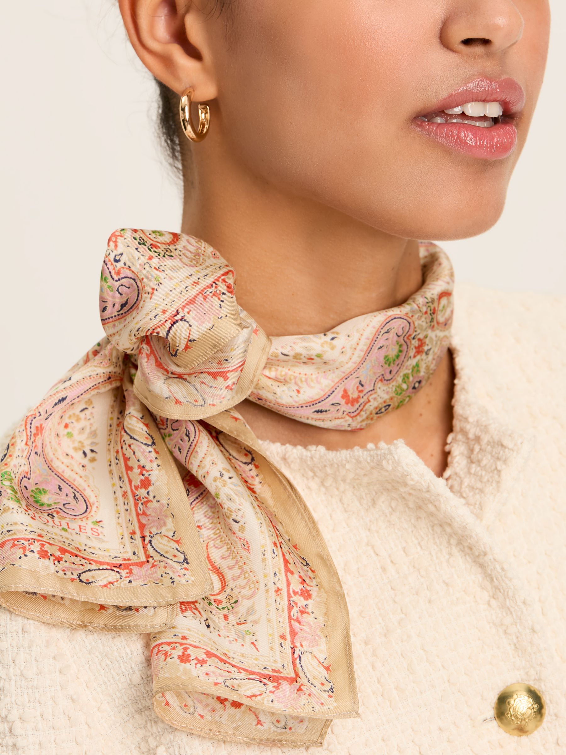 Highgrove Pink Skinny Printed Silk Scarf - Image 1 of 5