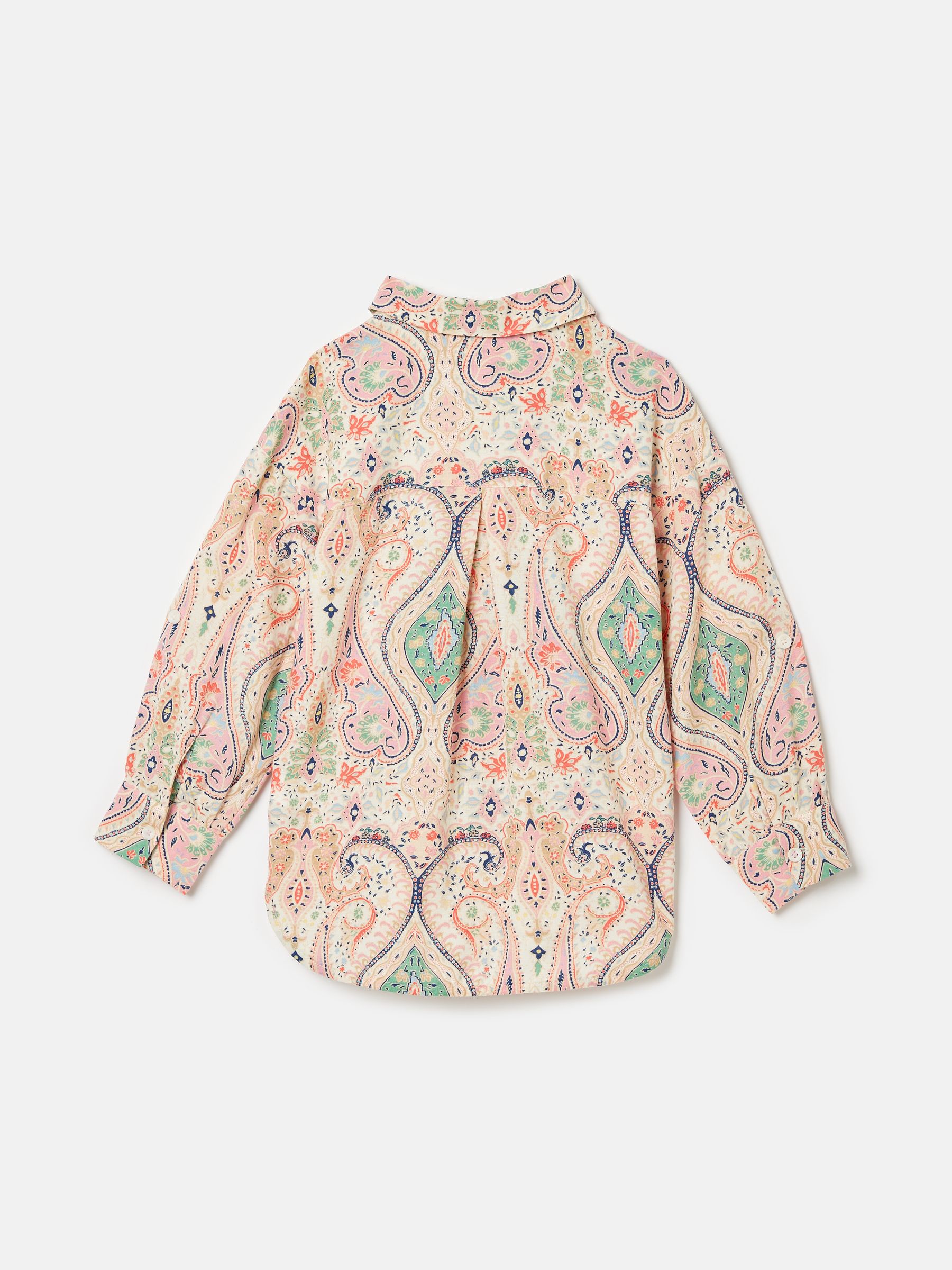 Girls' Edith Pink Paisley Shirt With Linen - Image 2 of 5