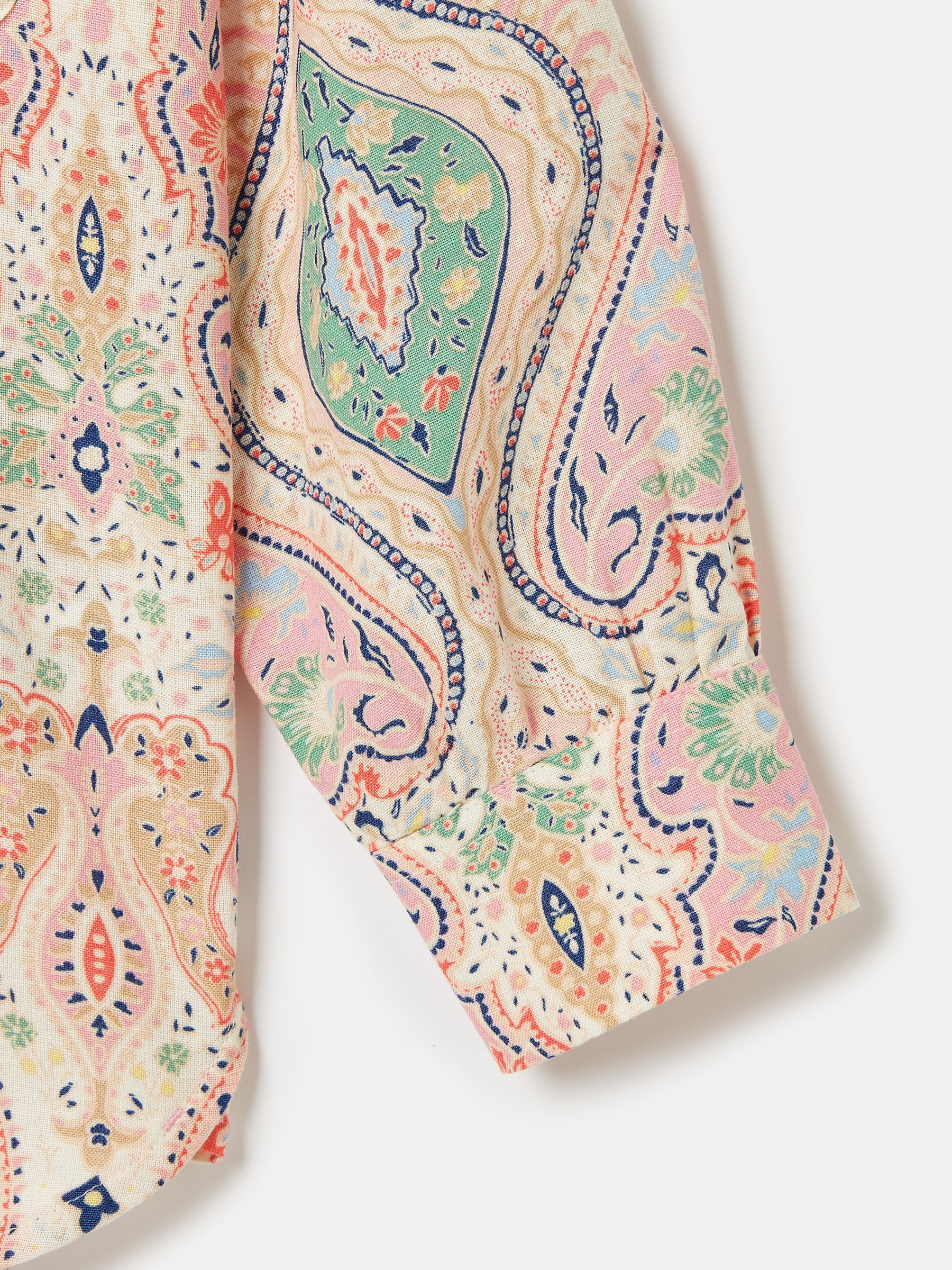Girls' Edith Pink Paisley Shirt With Linen - Image 4 of 5