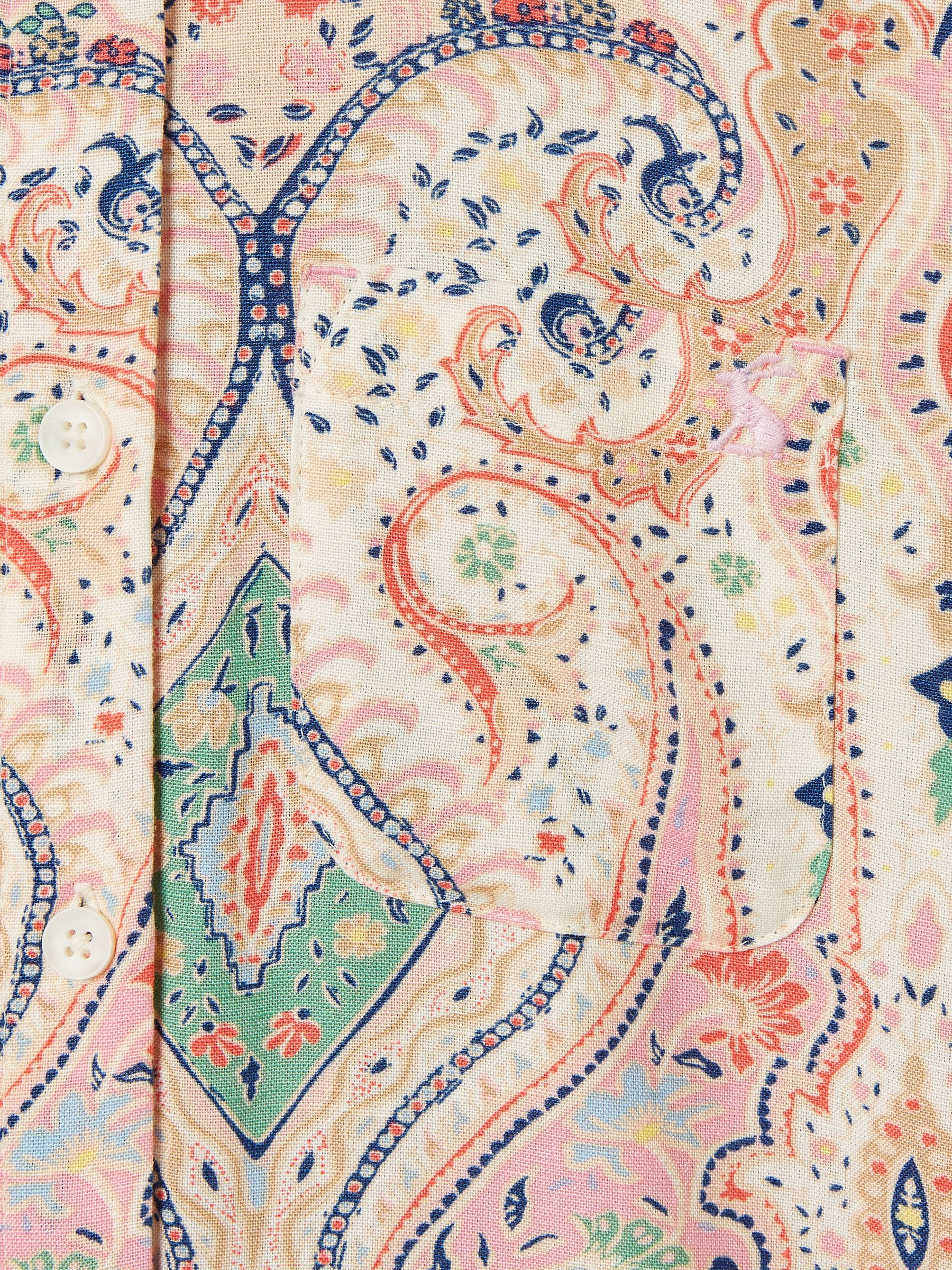 Girls' Edith Pink Paisley Shirt With Linen - Image 5 of 5