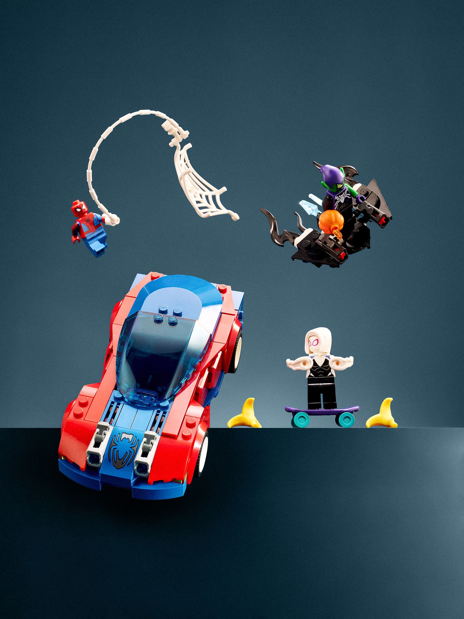 Lego Marvel Spider Man Race Car  Venom Green Goblin - Image 8 of 8