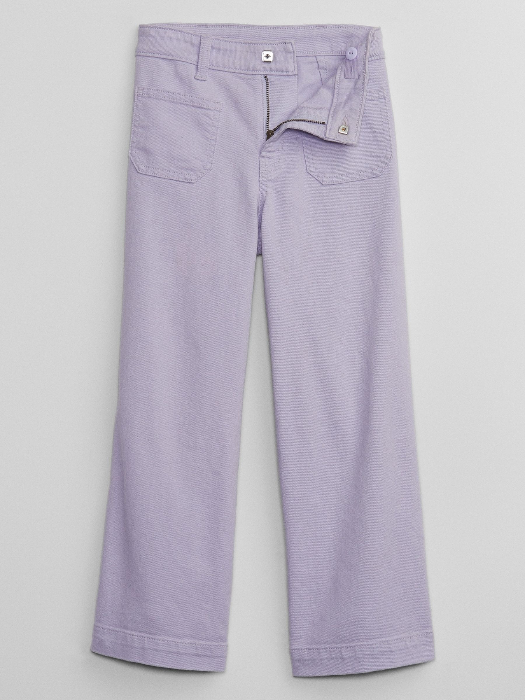 Lilac Purple High Waisted Wide Leg Washwell Jeans (6-13yrs) - Image 1 of 3